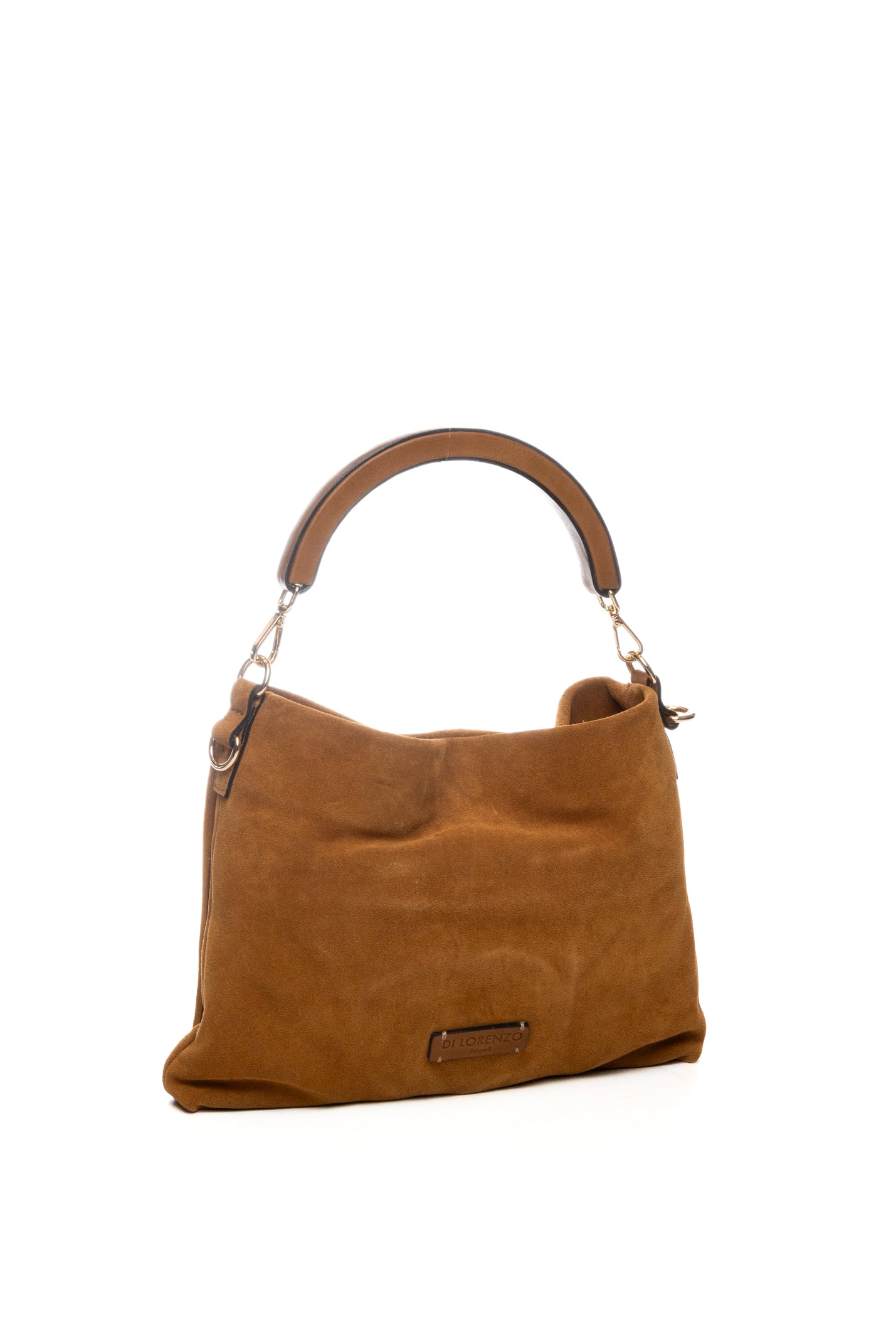DI LORENZO borsa a spalla fiorellino marrone FIORELLINO CAMOSCIO-CUOIO