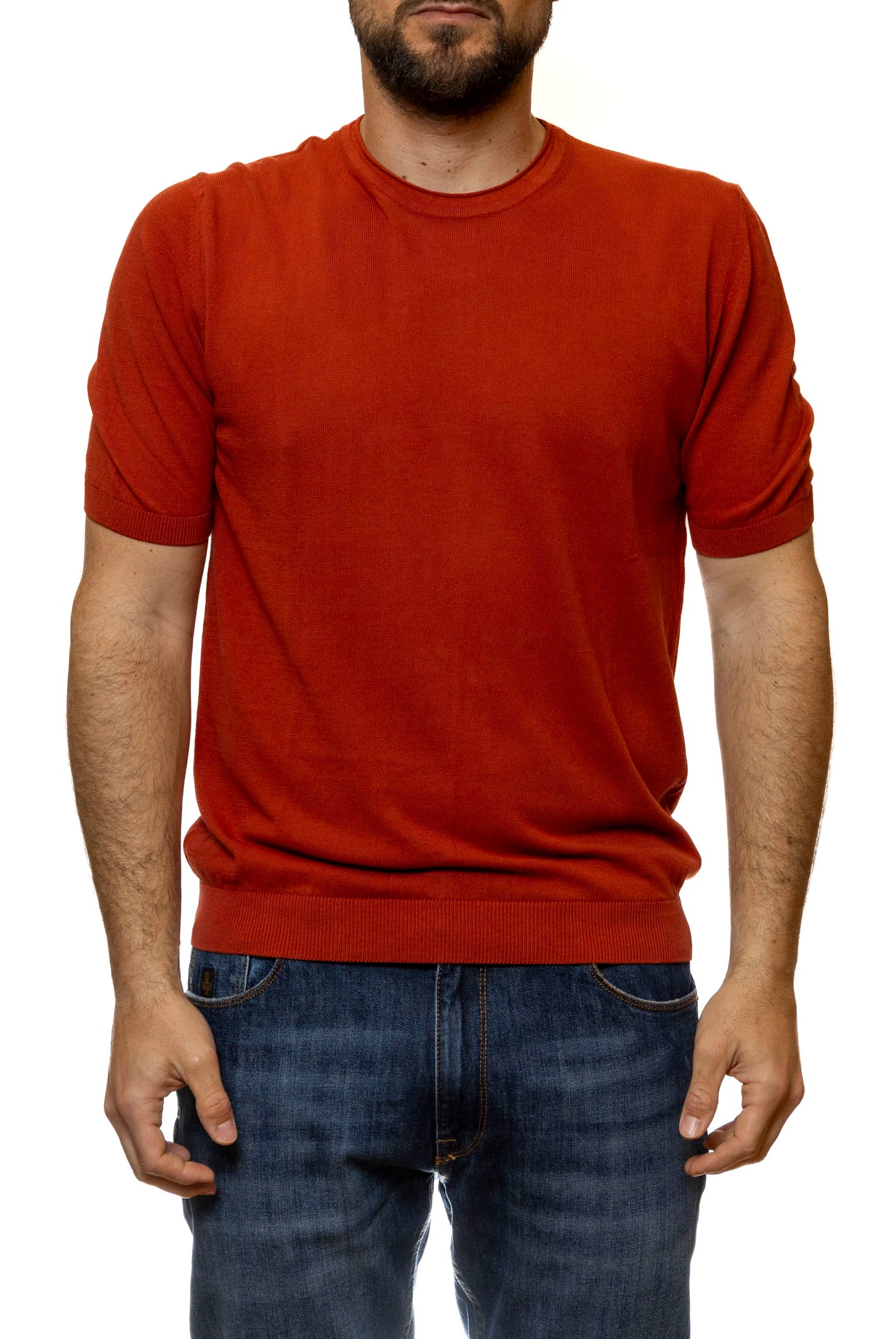QB24 t-shirt cotone arancione 0126127 COTONE-ARANCIO