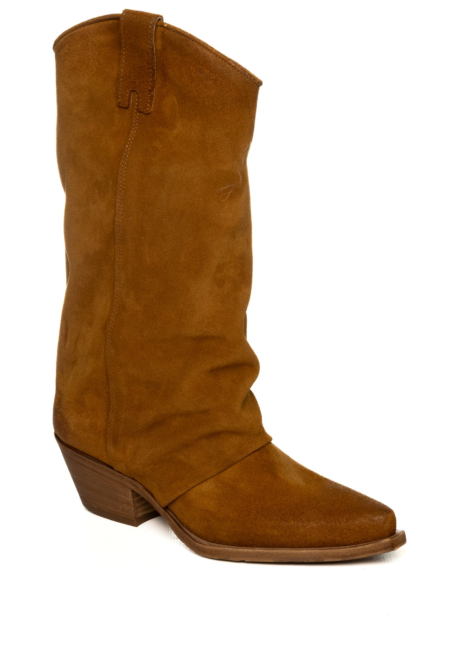 UP44 Stivale texano camoscio cuoio DX909 INGR-CUOIO