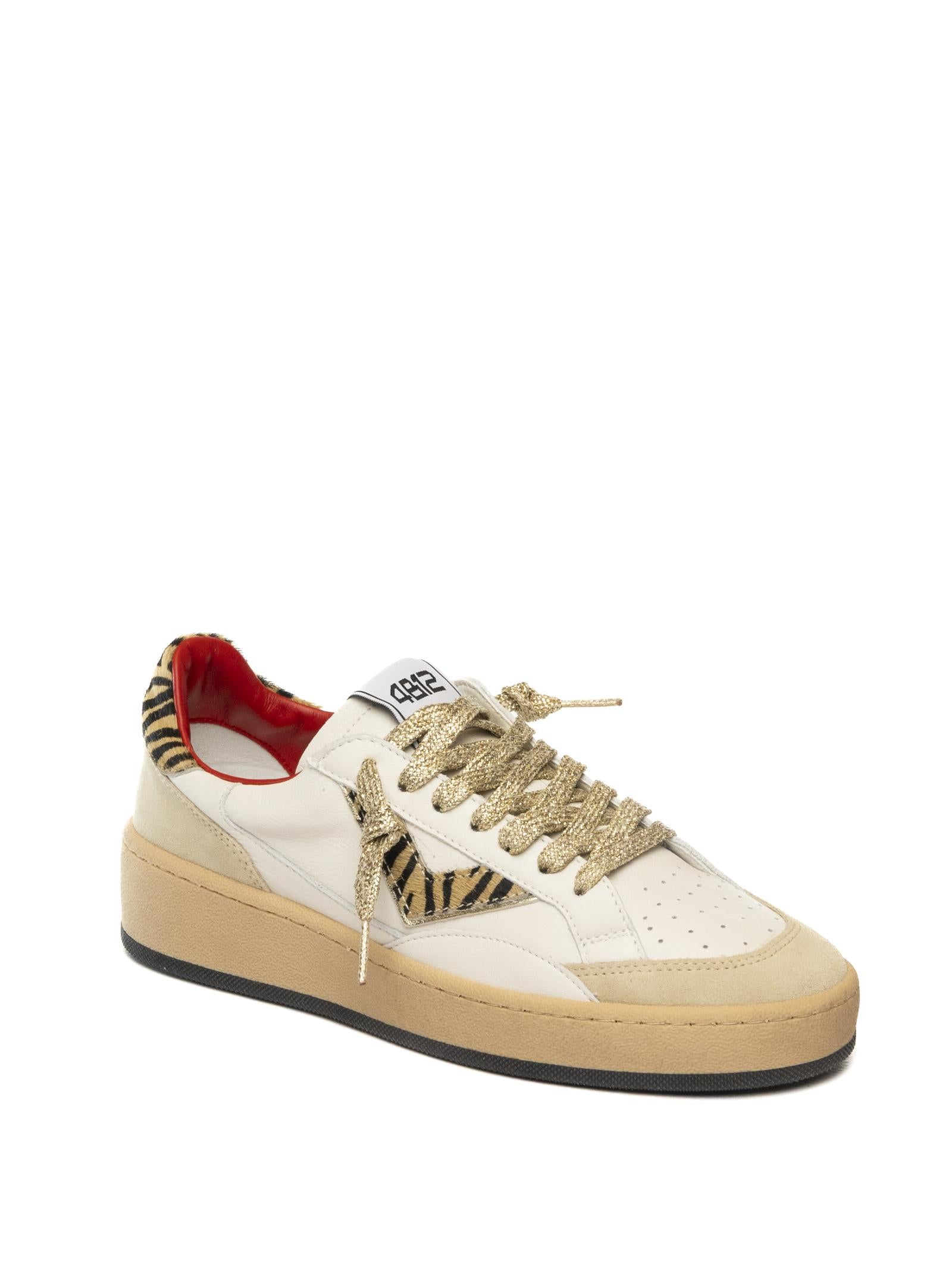 4B12 Sneaker play new bianco/animalier PLAYNEW D PELLE-229