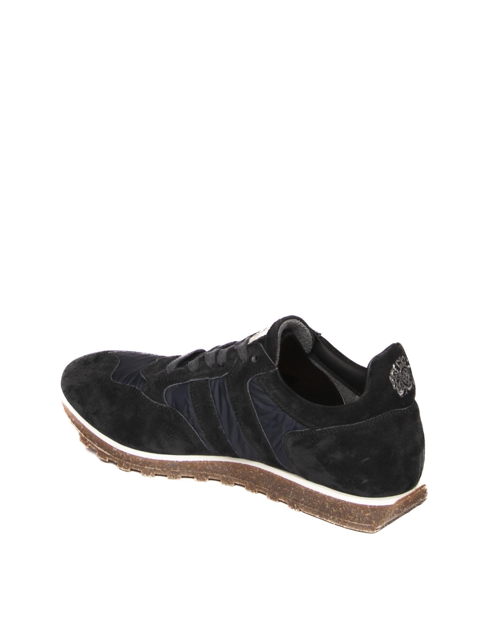 ALBERTO FASCIANI sneaker scamosciata blu<BR/> 6500 SAMBUCO-OFFBLACK