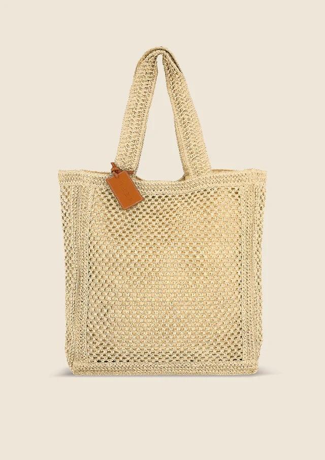 ME FUI borsa da mare rafia marrone chiaro A076LB RAFIA-L.BROWN