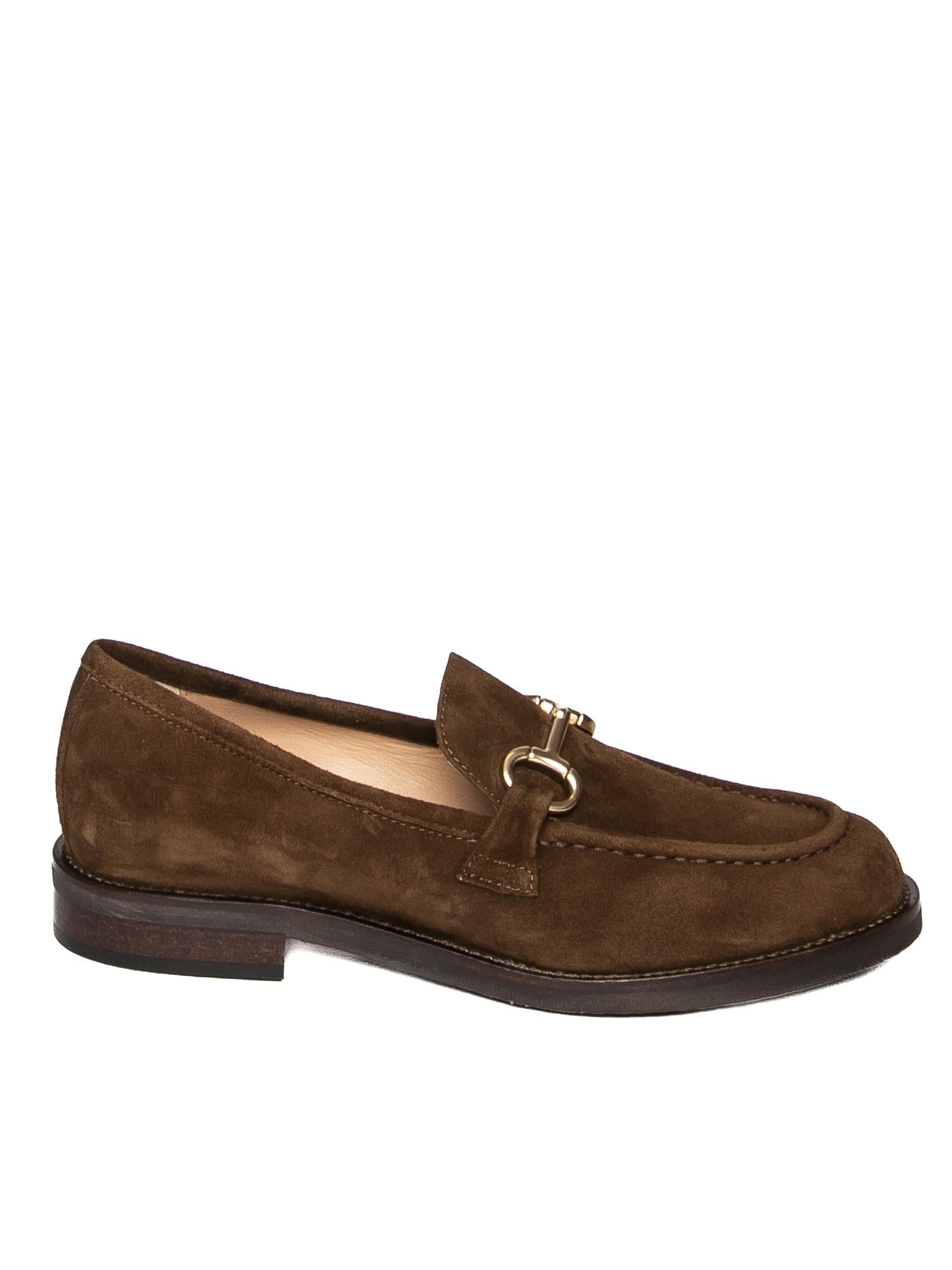 FRANCO RUSSO mocassino in camoscio marrone 8002 CAM-T.MORO
