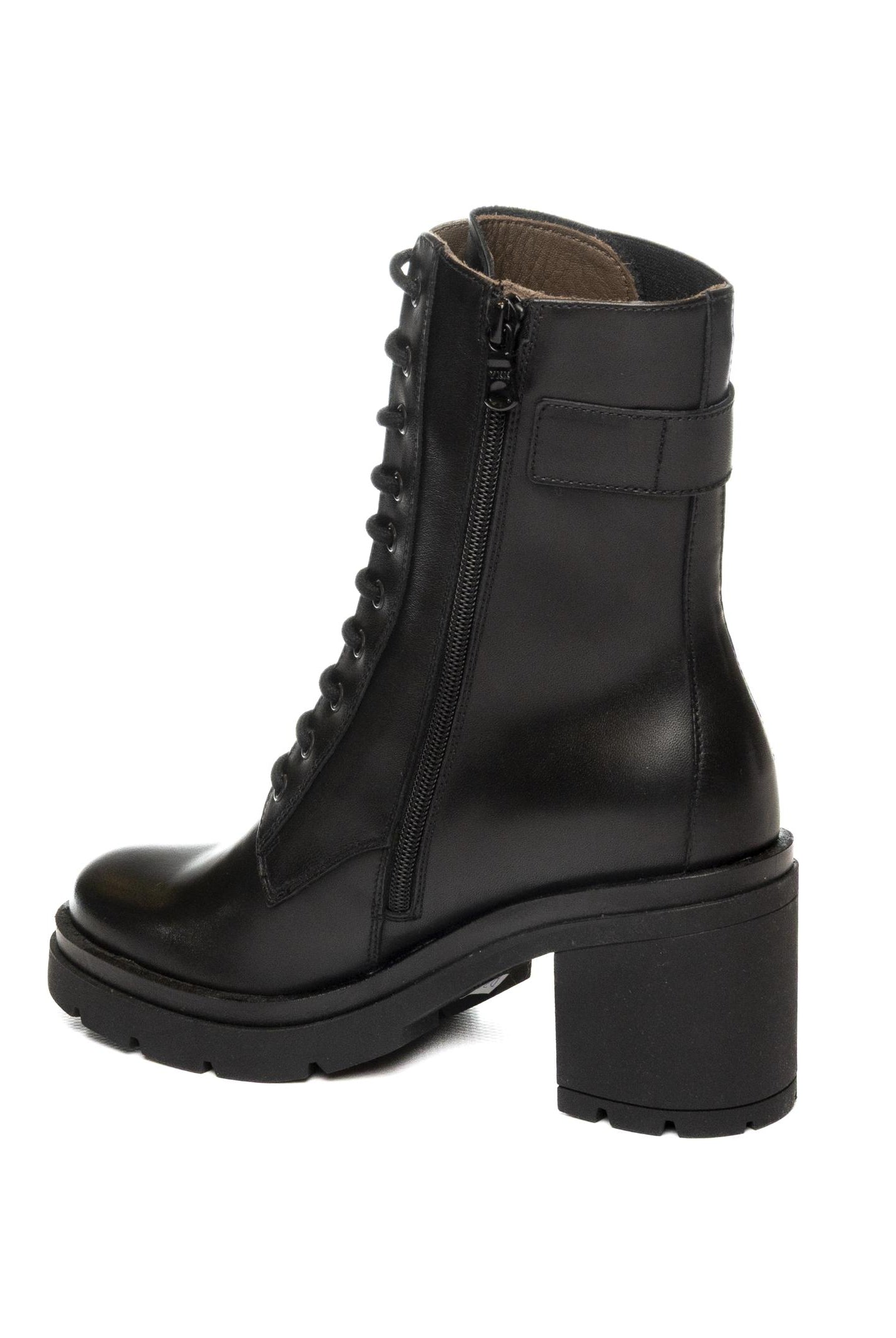 NERO GIARDINI Anfibio tacco pelle nero 514793 GUANTO-NERO