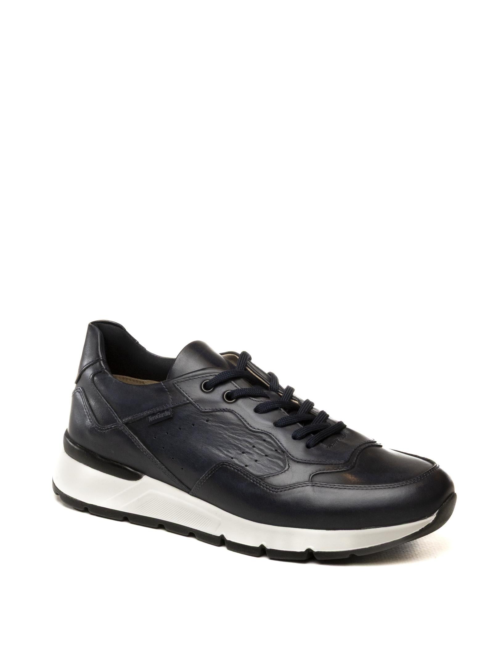 NERO GIARDINI Sneaker pelle blu E500640 DELAVATO-INCANTO