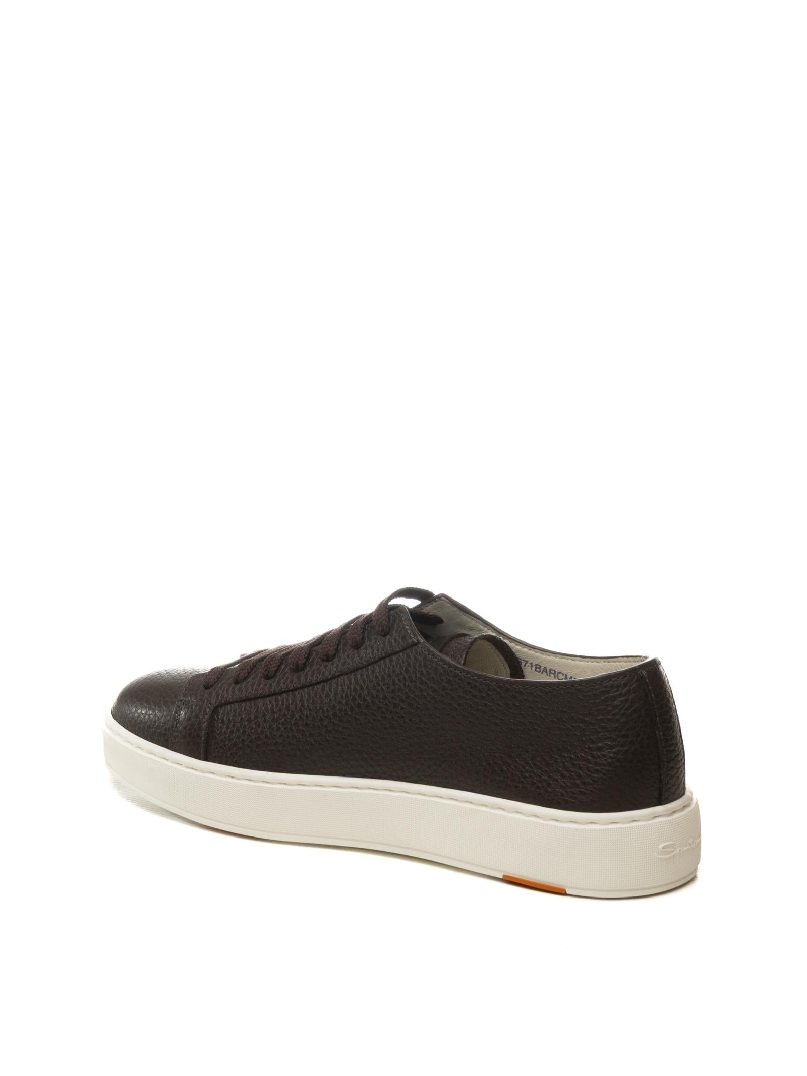 SANTONI Sneaker pelle moro 21571 DARK BROWN-T51