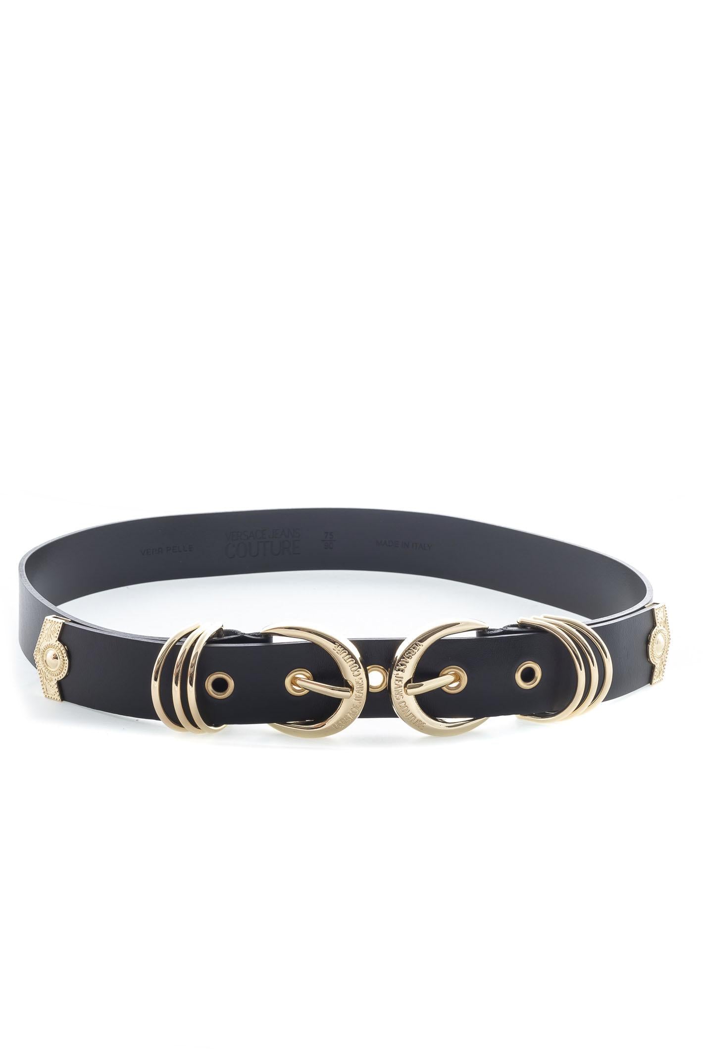 VERSACE JEANS COUTURE Cintura doppia fibbia pelle nero/oro BF11 71447-899