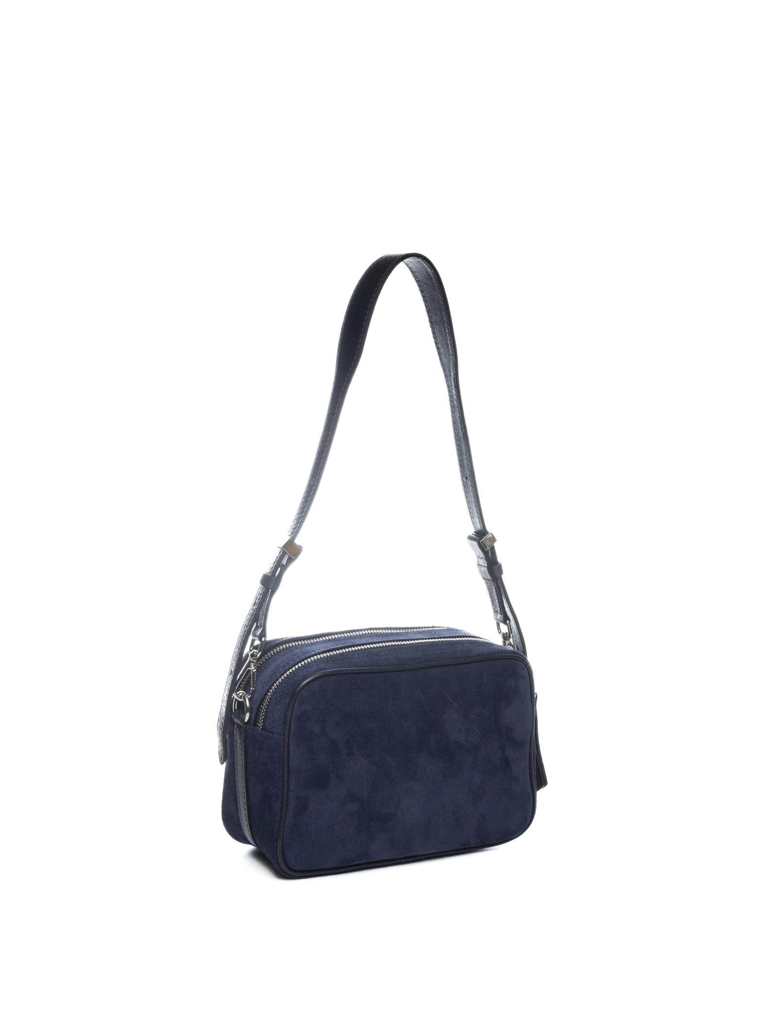 DI LORENZO borsa a spalla viviana blu VIVIANA CAMOSCIO-BLU