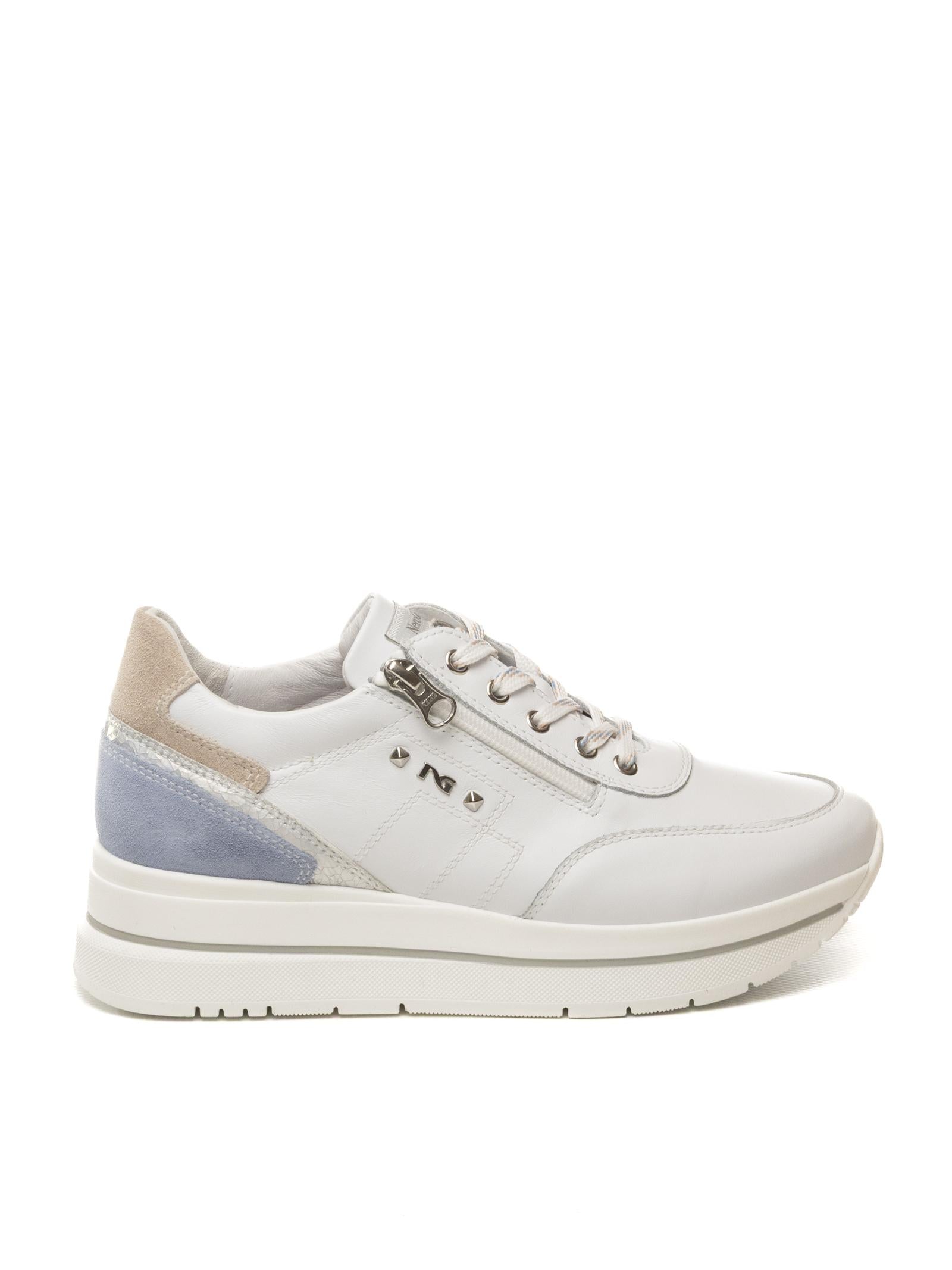 NERO GIARDINI Sneaker pelle bianco/azzurro/rosa E615203 SKIPPER-707