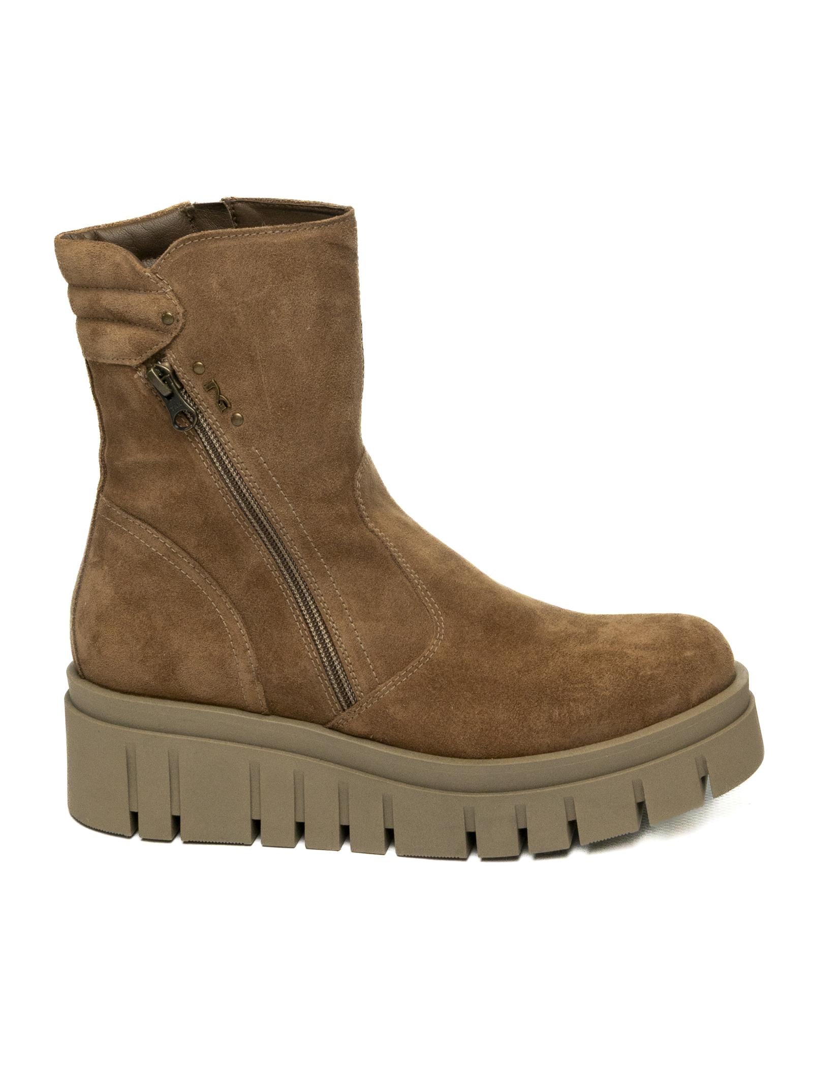 NERO GIARDINI Anfibio zeppa camoscio beige 514914 VELOUR-MOU