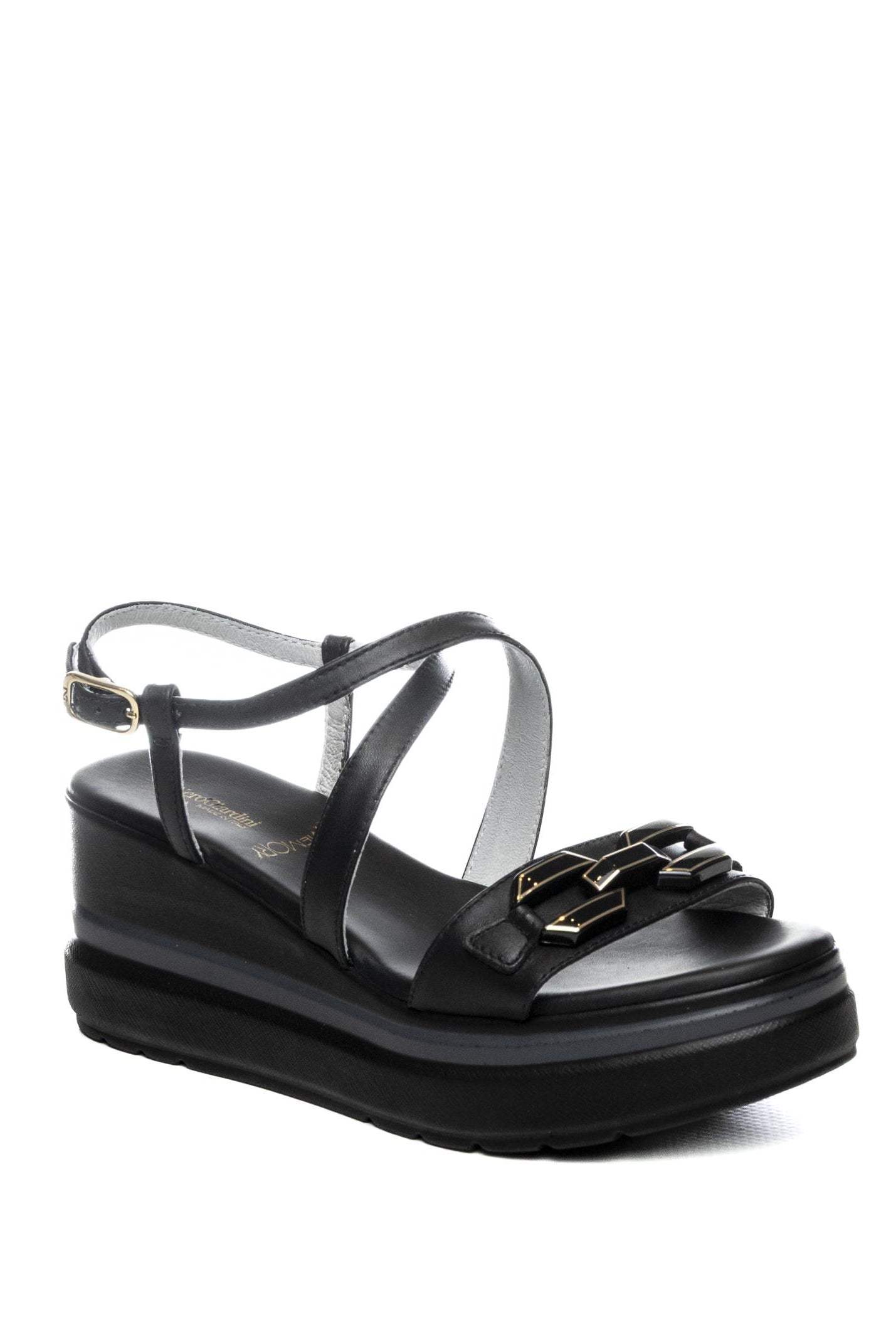 NERO GIARDINI Sandalo zeppa nero E615953 TAMIGI-NERO