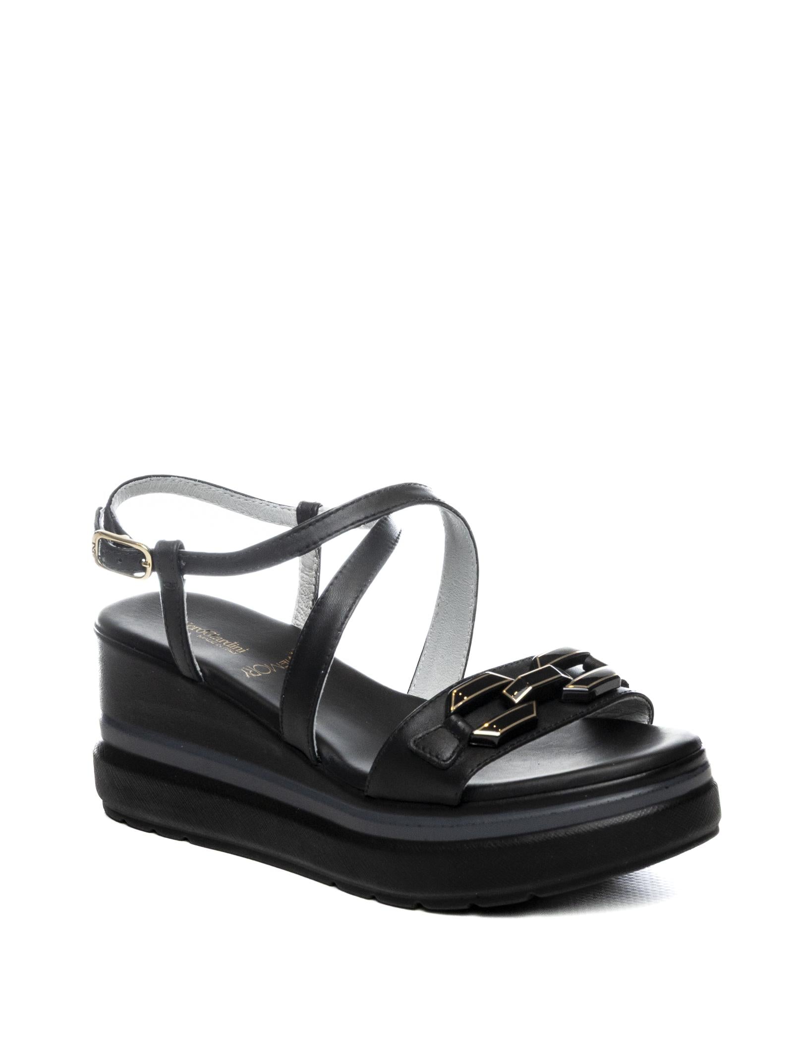 NERO GIARDINI Sandalo zeppa nero E615953 TAMIGI-NERO