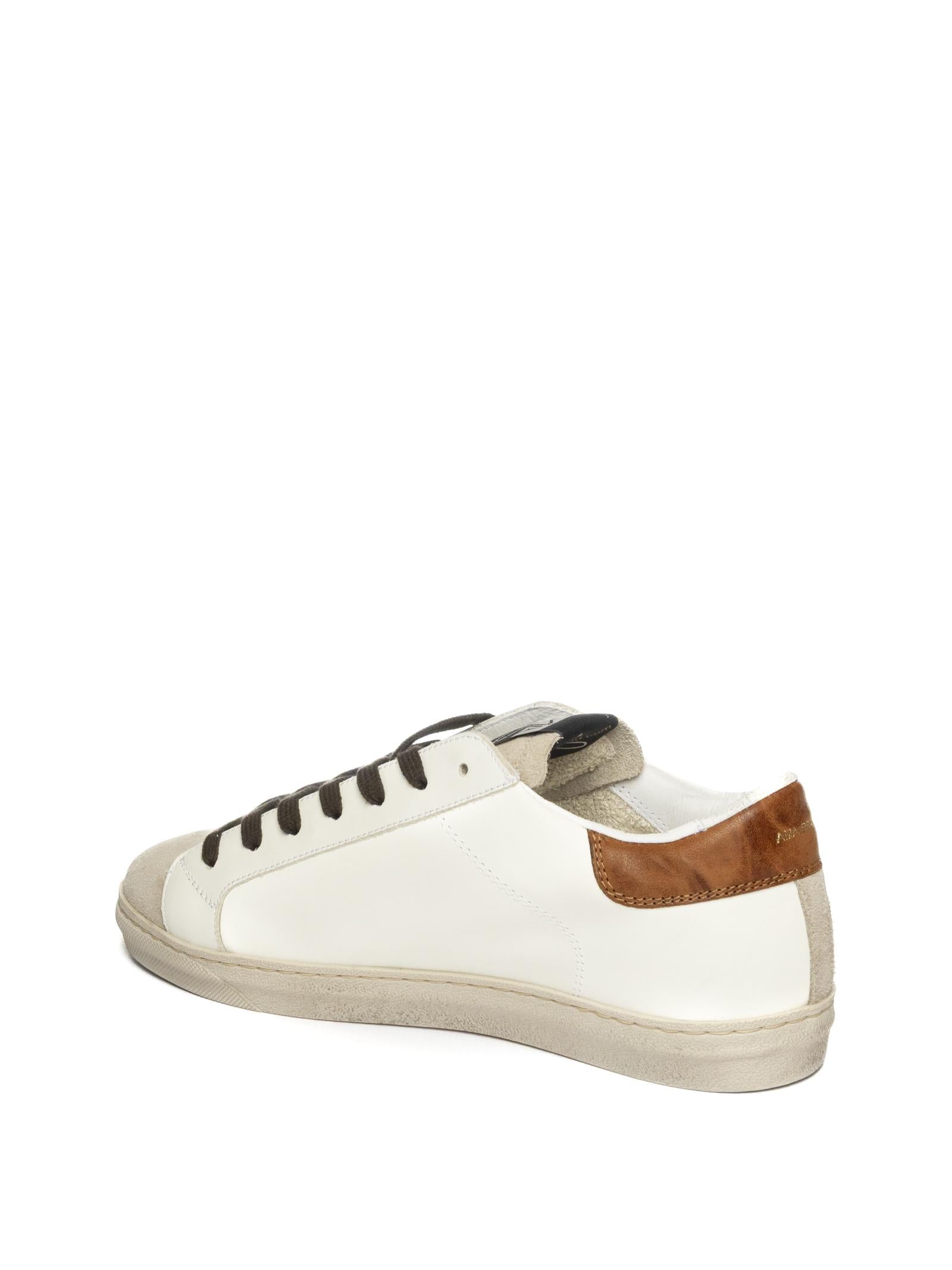 AMA BRAND DELUXE Sneaker pelle bianco/cuoio SNK U 4319-BIA/CUOIO
