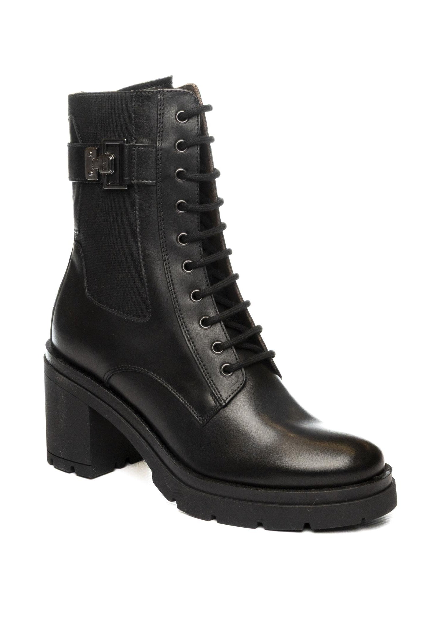 NERO GIARDINI Anfibio tacco pelle nero 514793 GUANTO-NERO