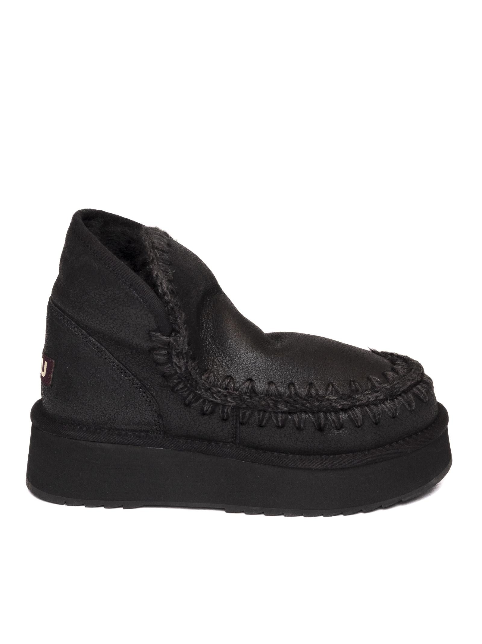 MOU Stivaletto mini eskimo platform nero MINI ESKIM PLATFORM 681000B-CBK