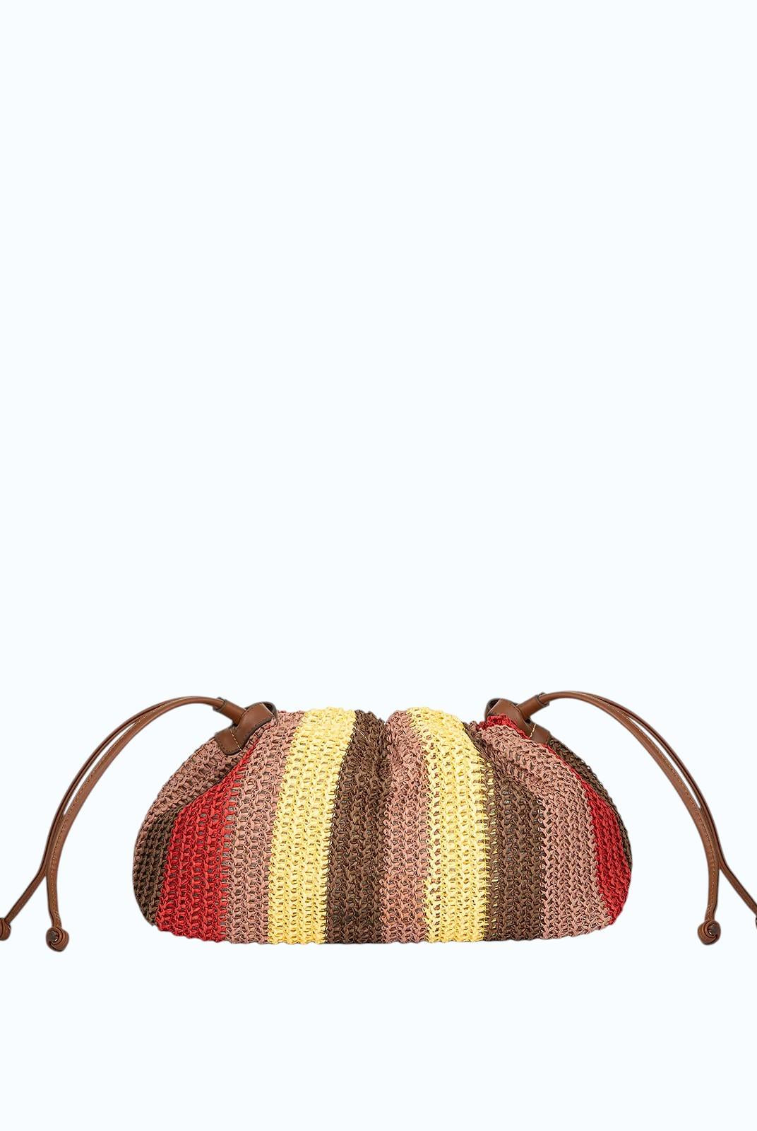 ME FUI Pochette mare donna con coulisse rosso/multi SW0090RD RAFIA-RED