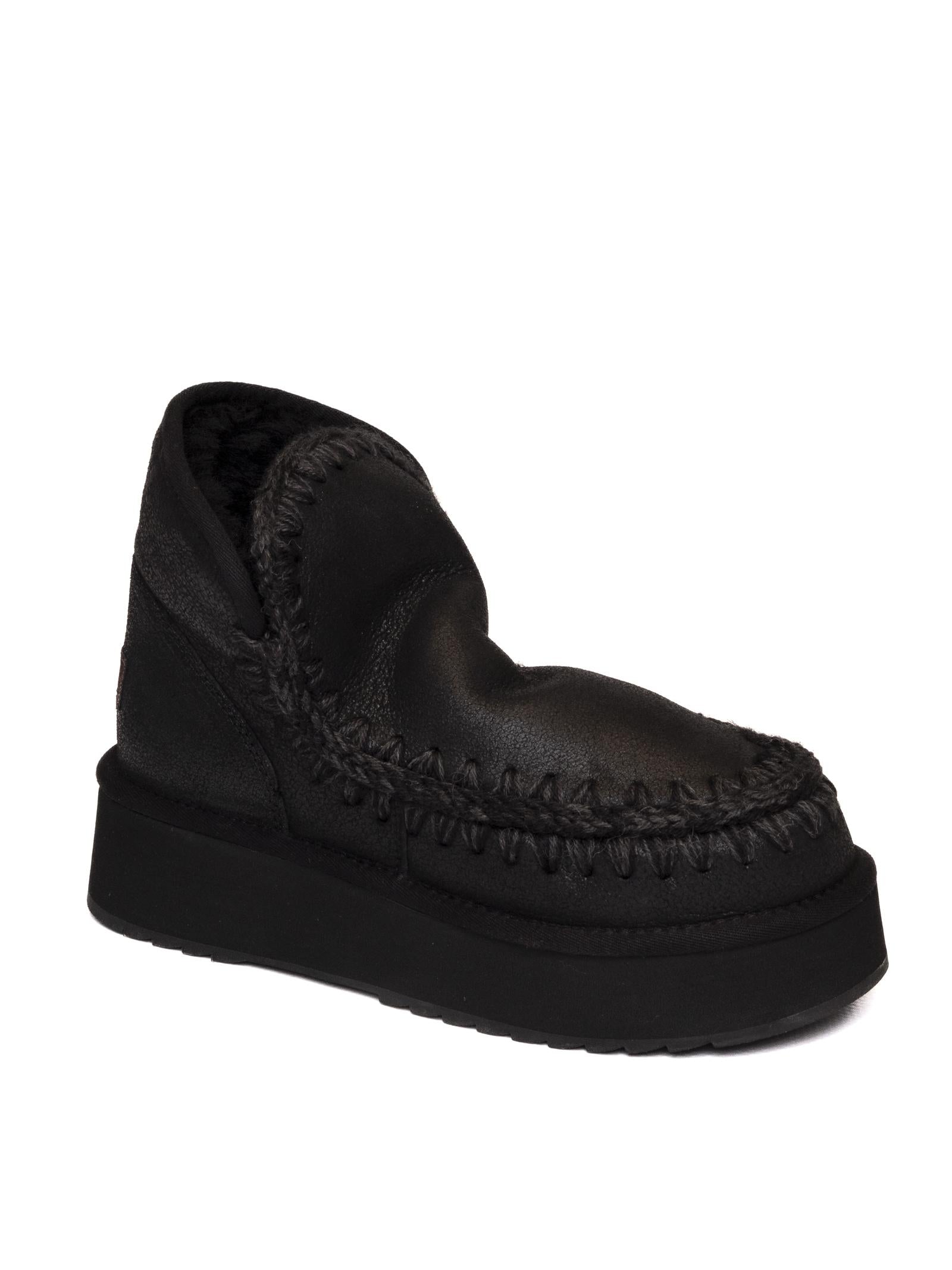 MOU Stivaletto mini eskimo platform nero MINI ESKIM PLATFORM 681000B-CBK