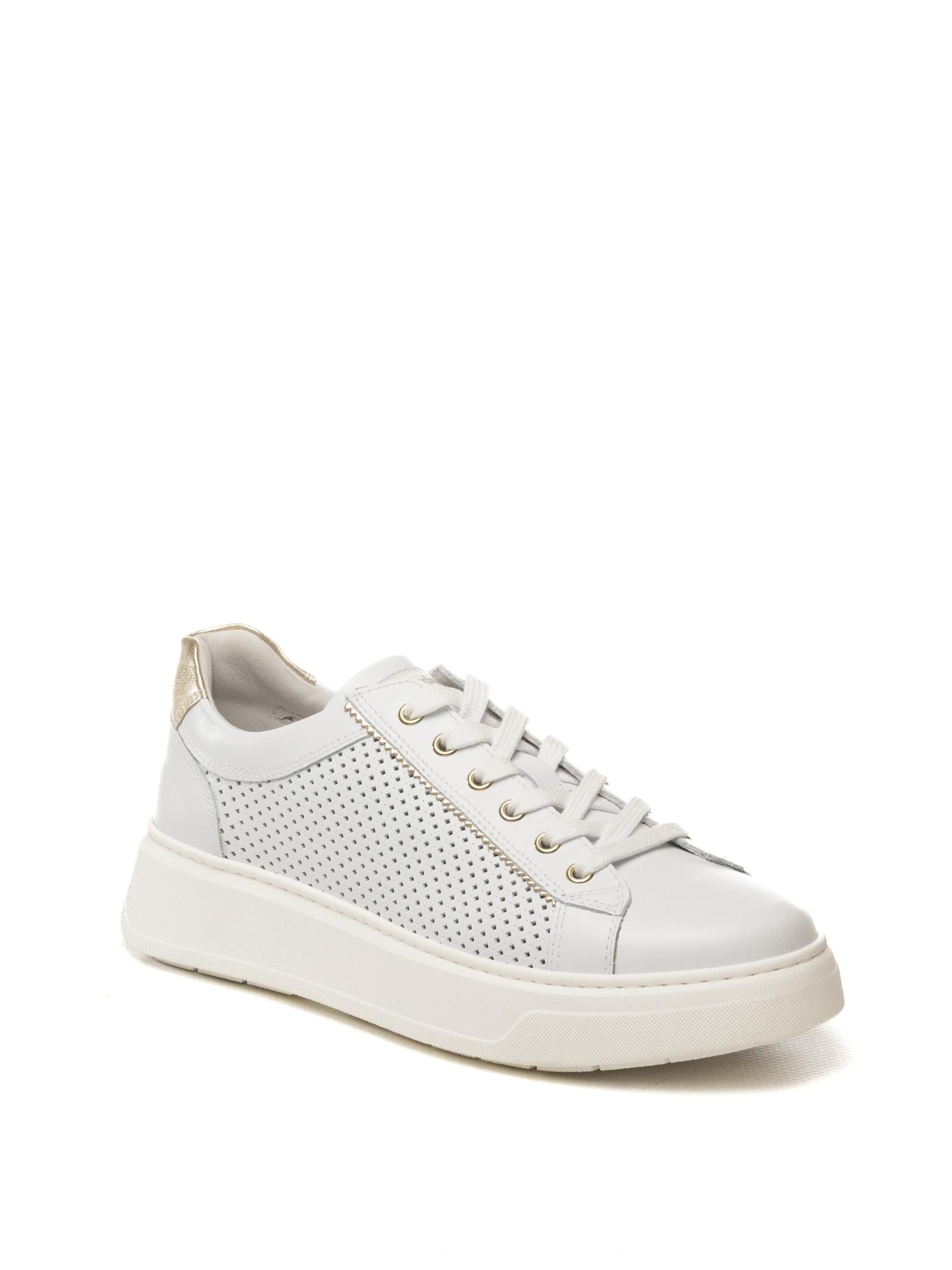 NERO GIARDINI Sneaker pelle traforata bianco E615274 SKIPPER-707