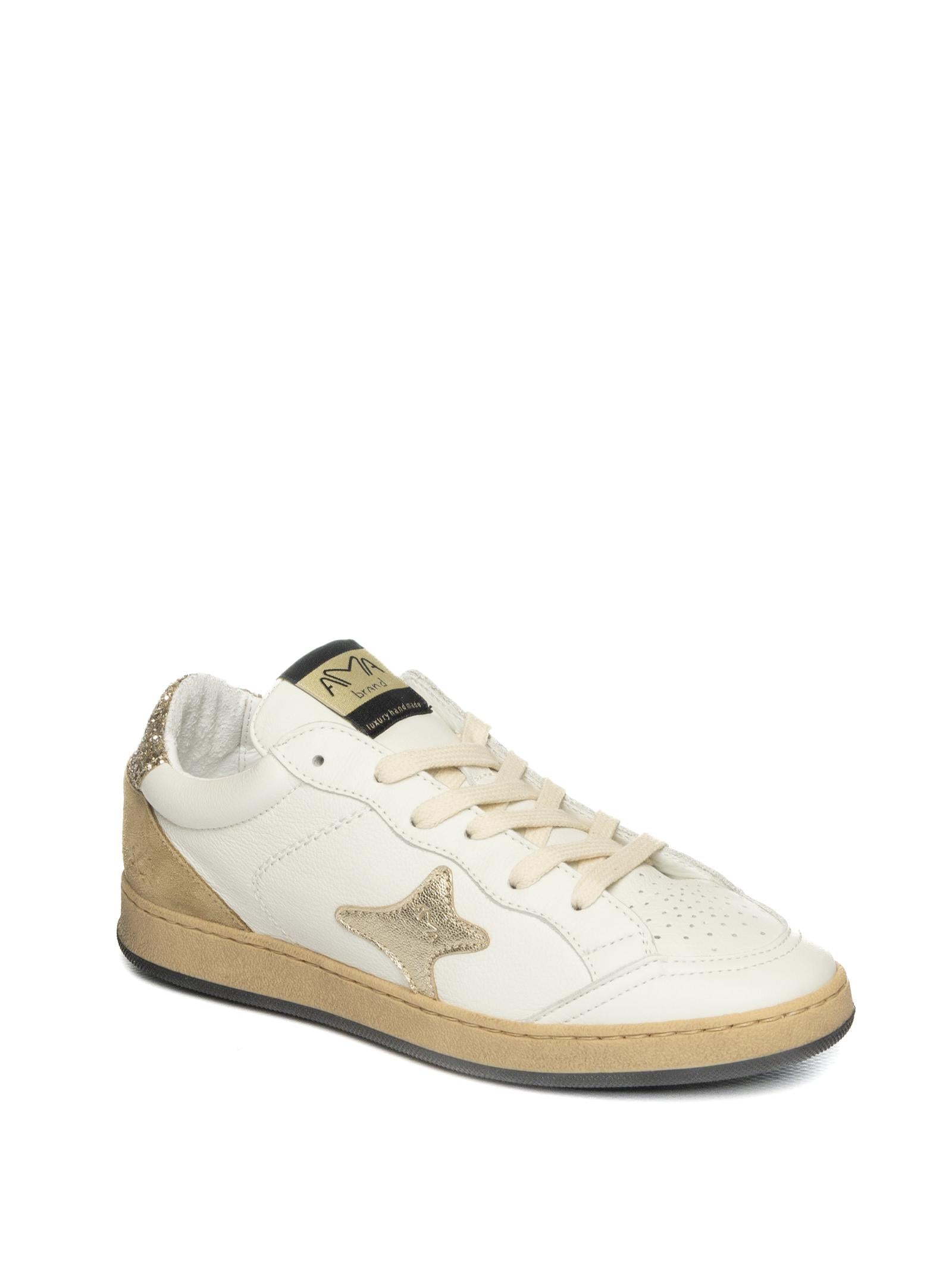 AMA BRAND DELUXE Sneaker pelle bianco/oro SUN D 4377-BIA/ORO