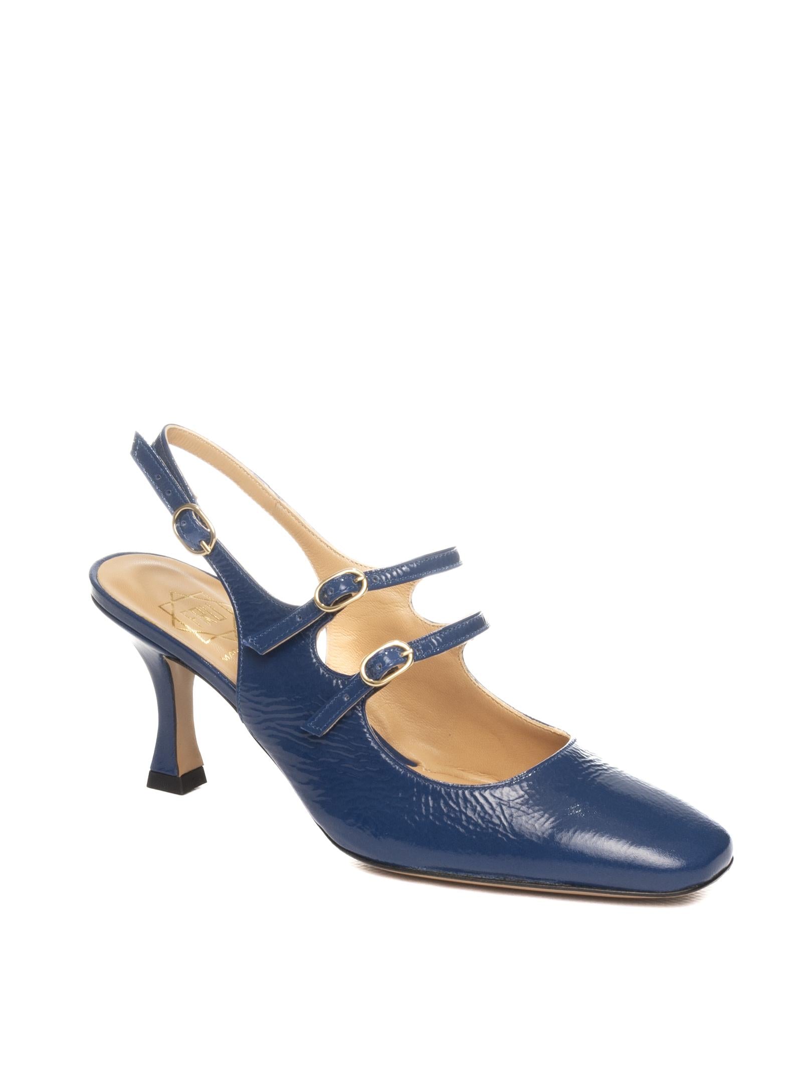 FRANCO RUSSO Décolleté pelle blu 1306S FINISH-NAVY