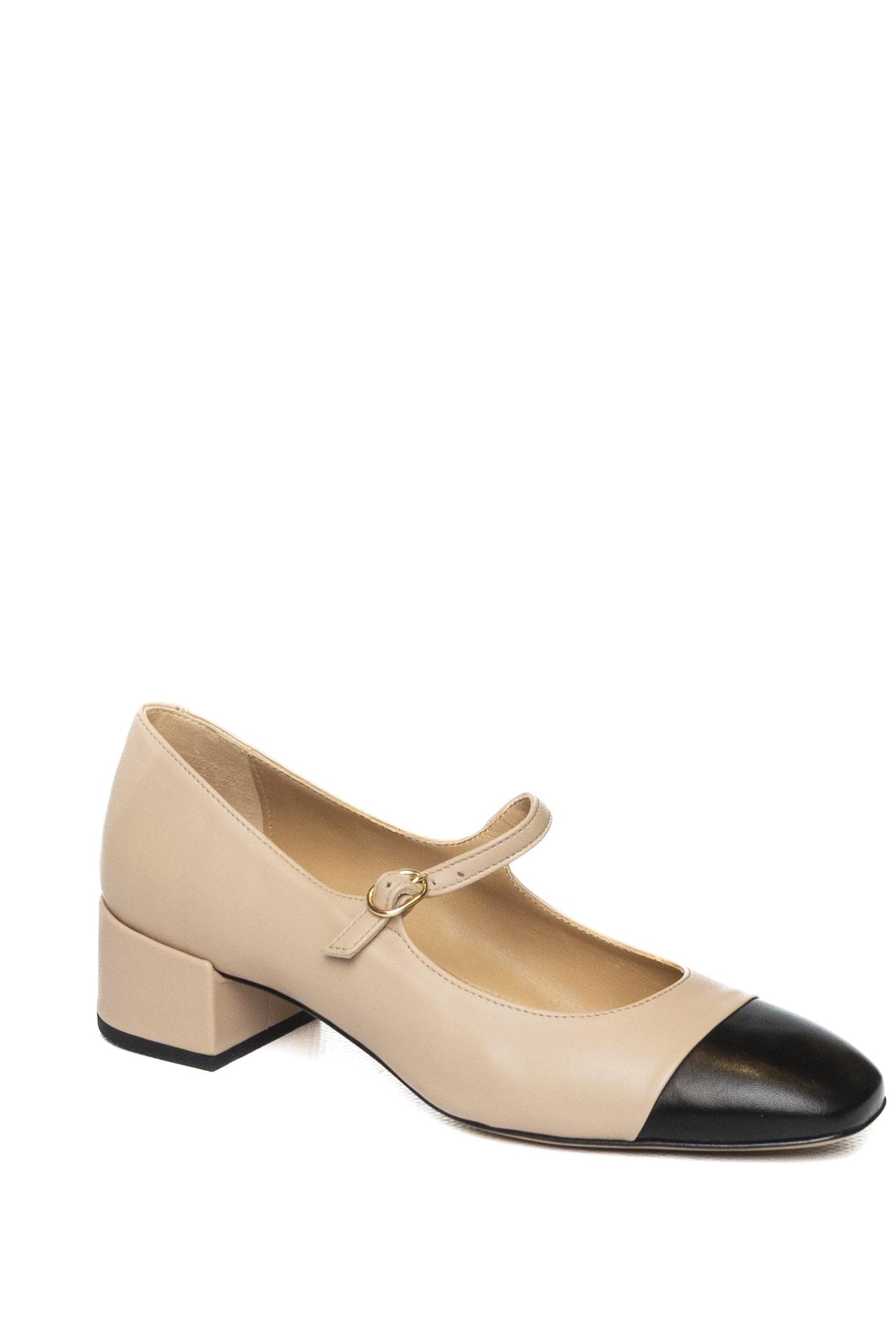 FRANCO RUSSO Décolleté pelle nude/nero R1111 NAPPA-NERO/NUDE