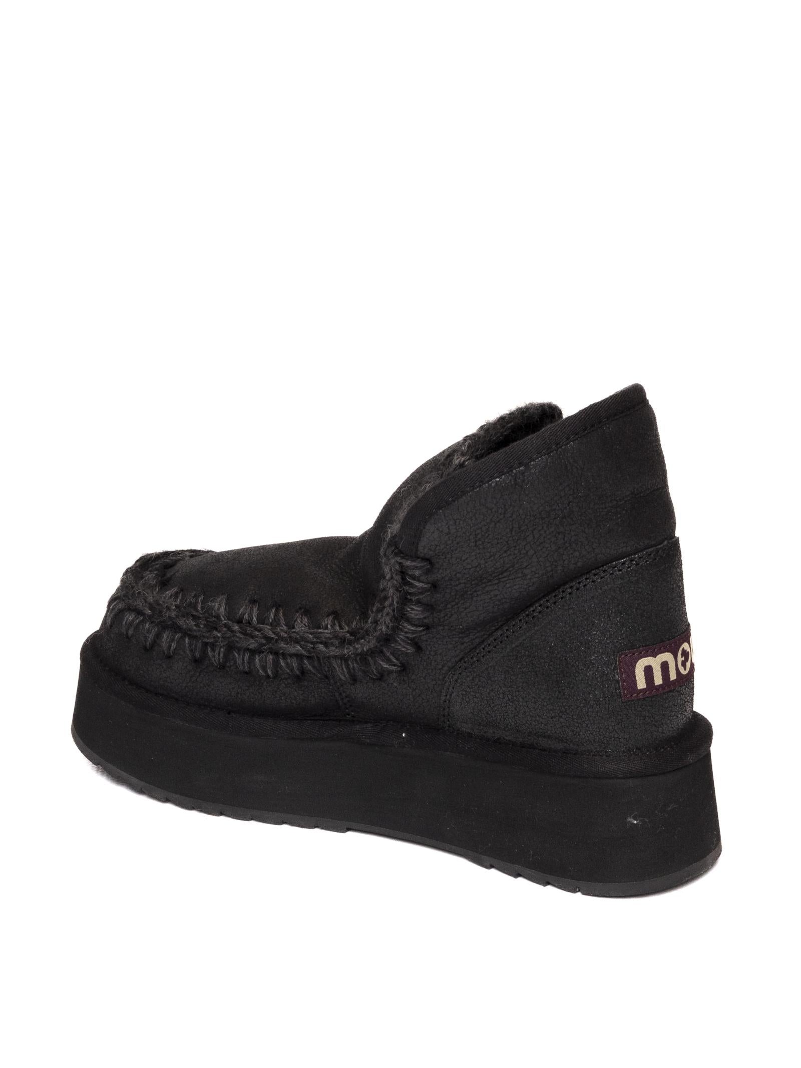 MOU Stivaletto mini eskimo platform nero MINI ESKIM PLATFORM 681000B-CBK