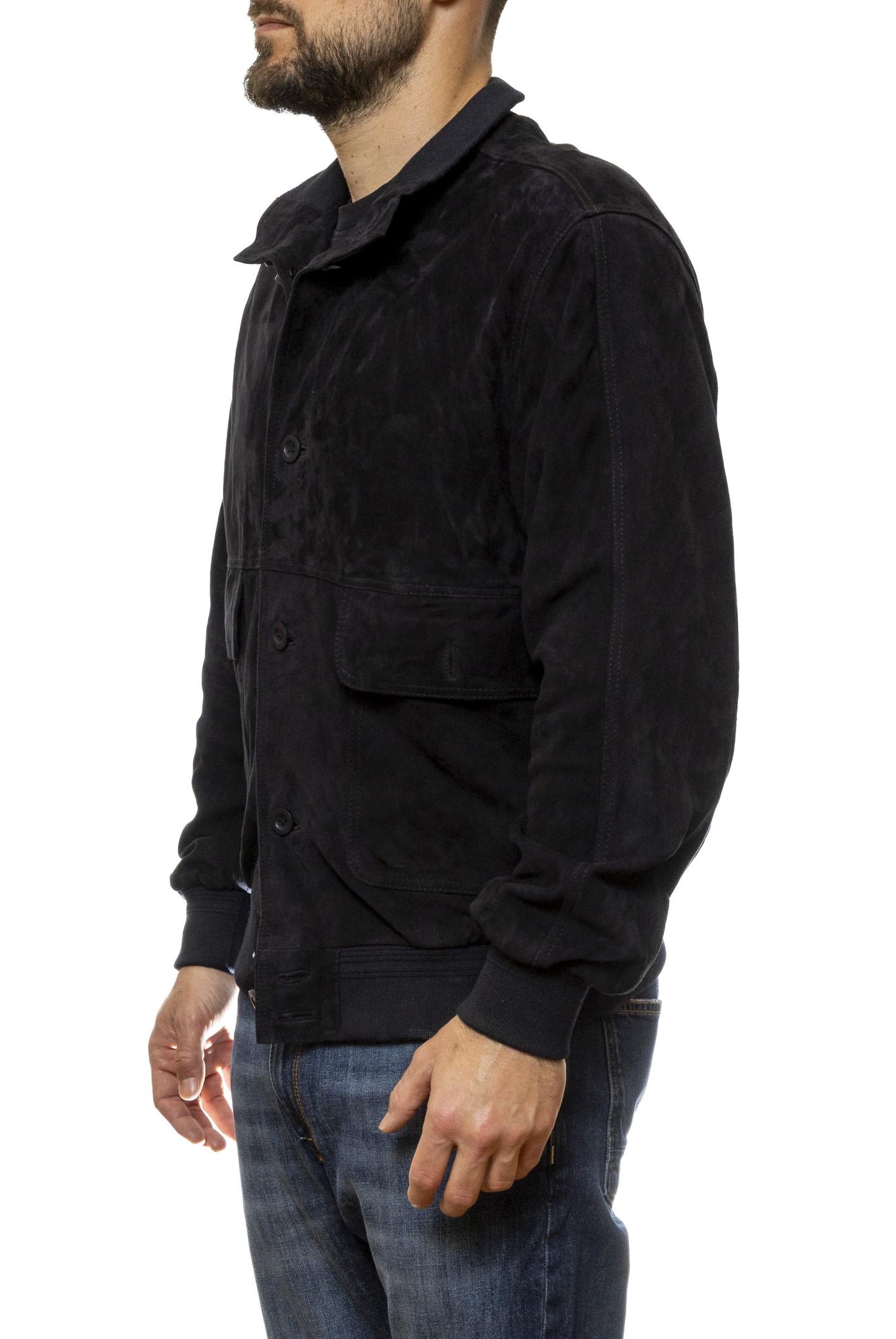 PK BY PASKAL giubbino camoscio blu 004 CAM-BLU