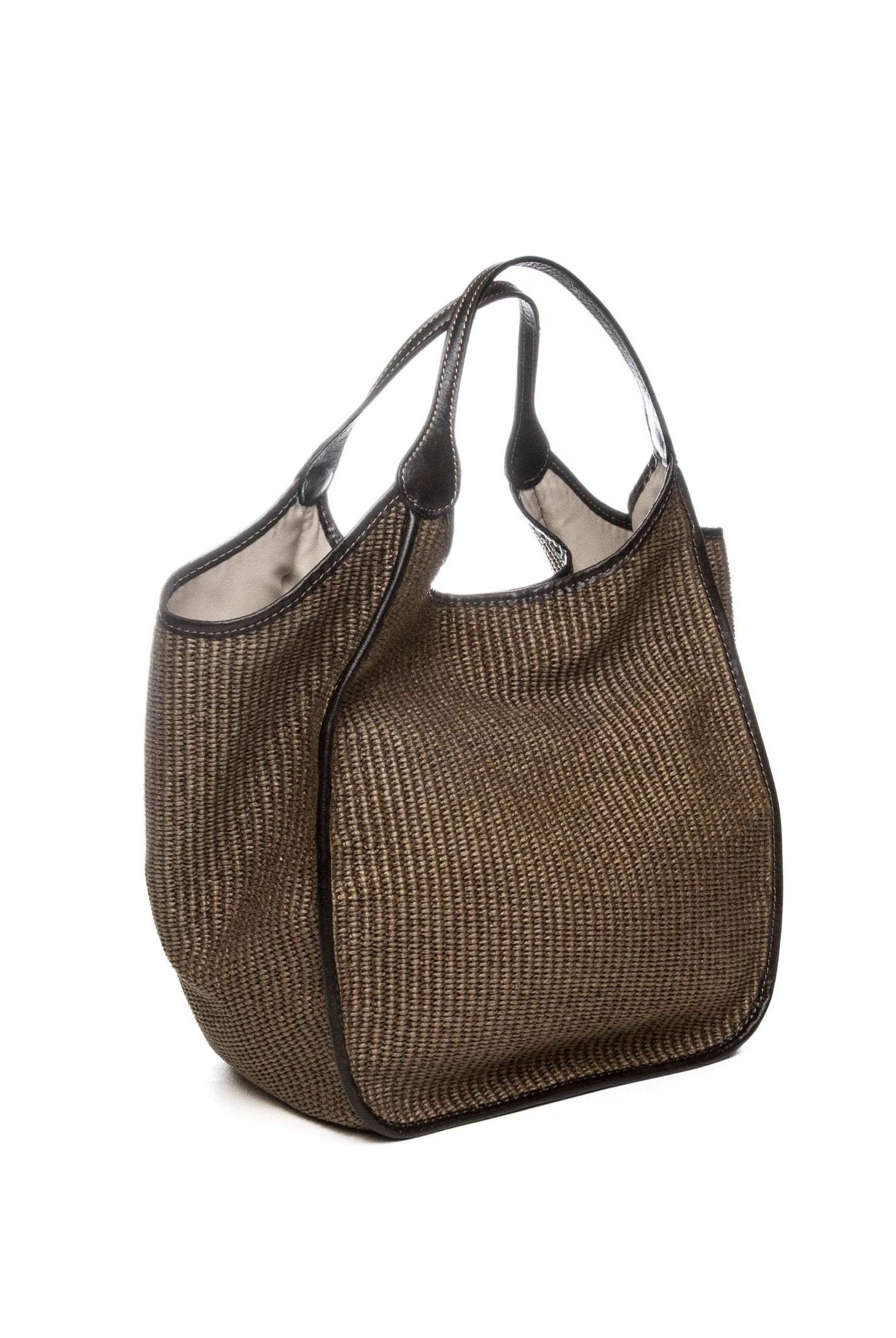 DI LORENZO borsa a spalla gioia marrone GIOIA RAFFIA-CASTAGNA