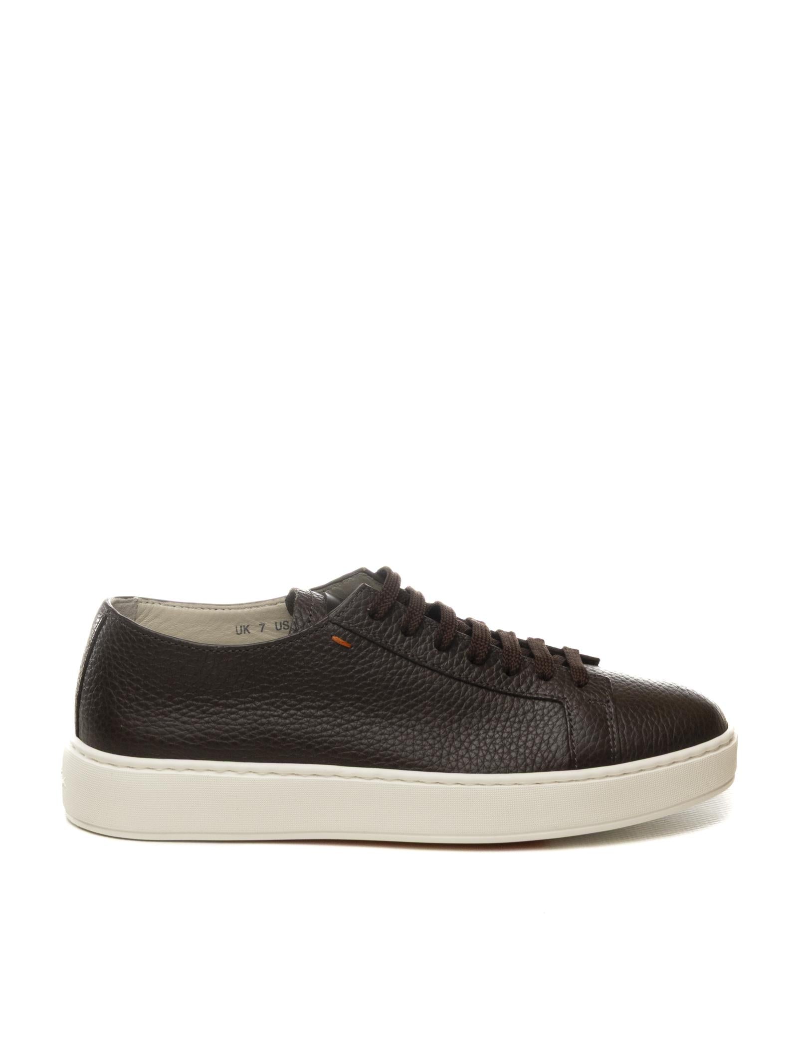 SANTONI Sneaker pelle moro 21571 DARK BROWN-T51