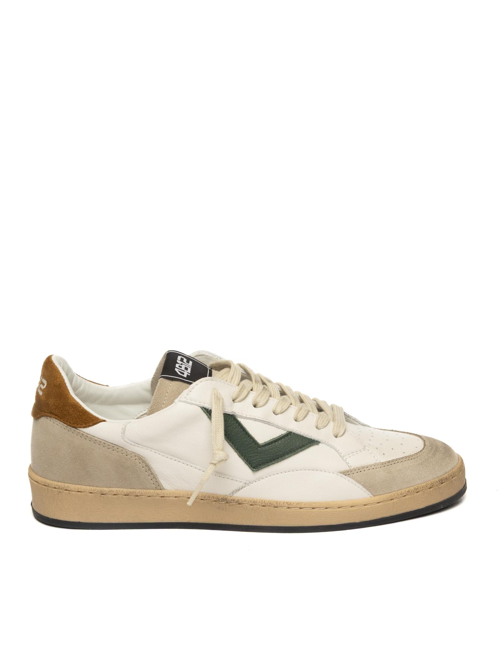4B12 Sneaker play new bianco/verde PLAYNEW U PELLE/CAM-124