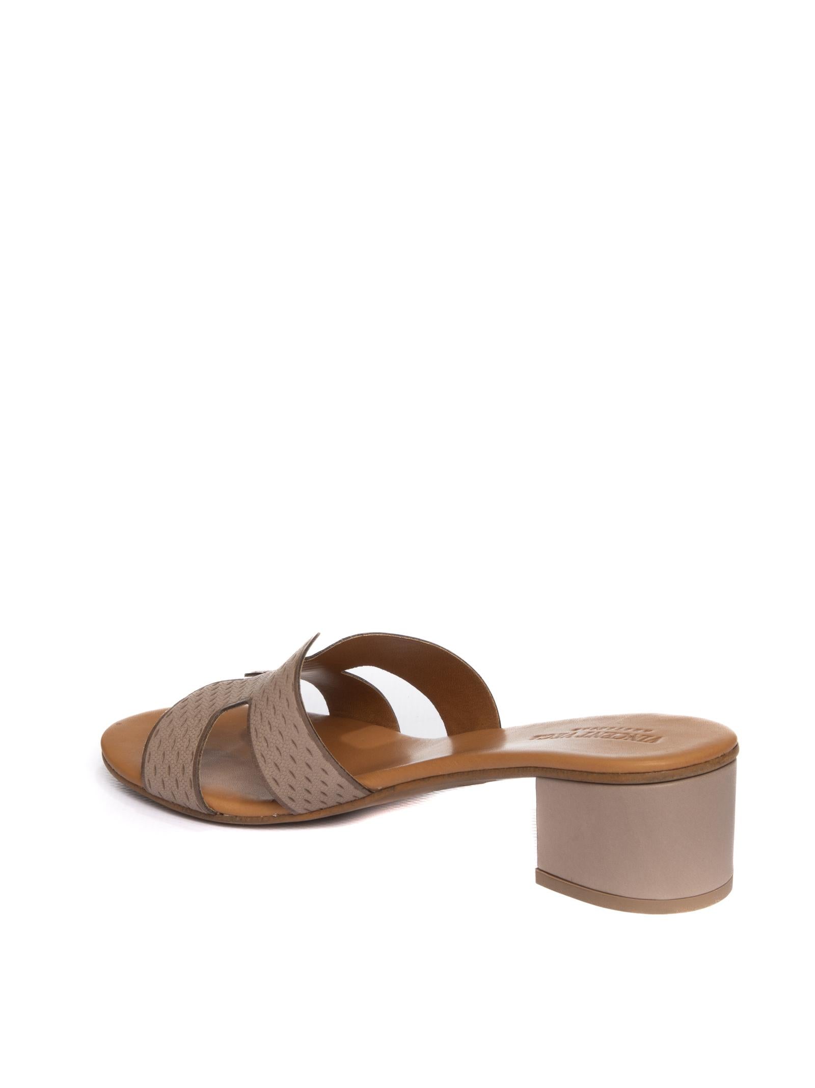 VINCENT VEGA Sandalo pelle taupe P406 HDS VIT-TAUPE