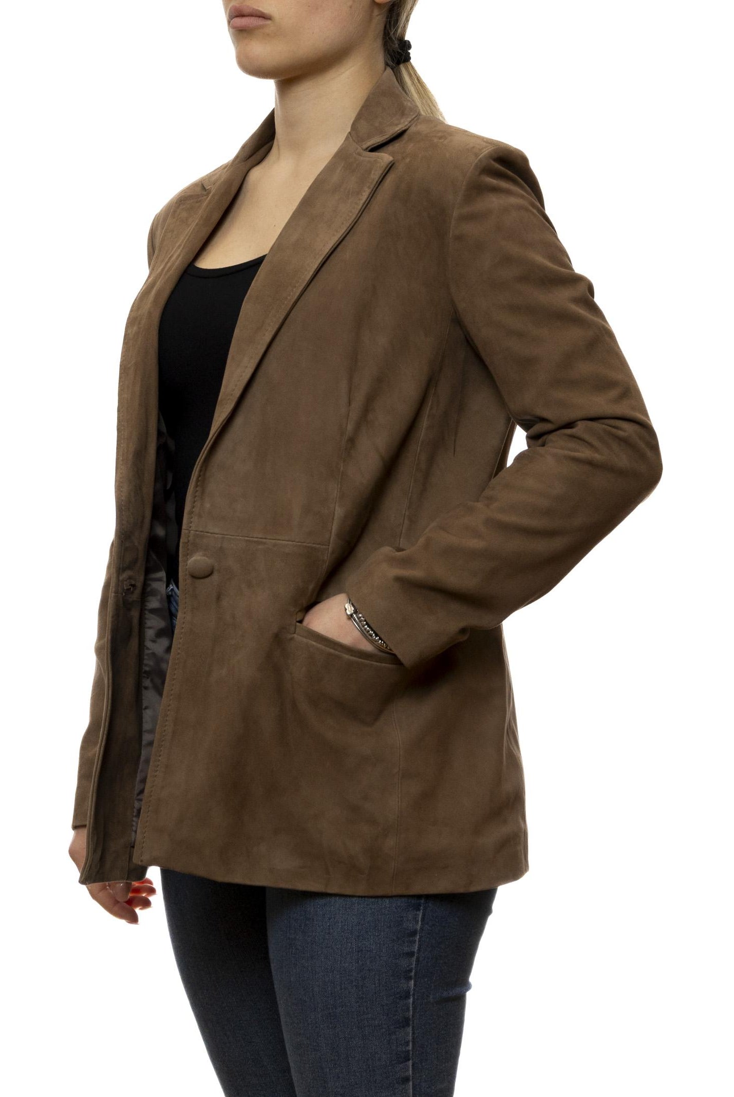 PK BY PASKAL blazer camoscio tortora 126 CAM-TORTORA