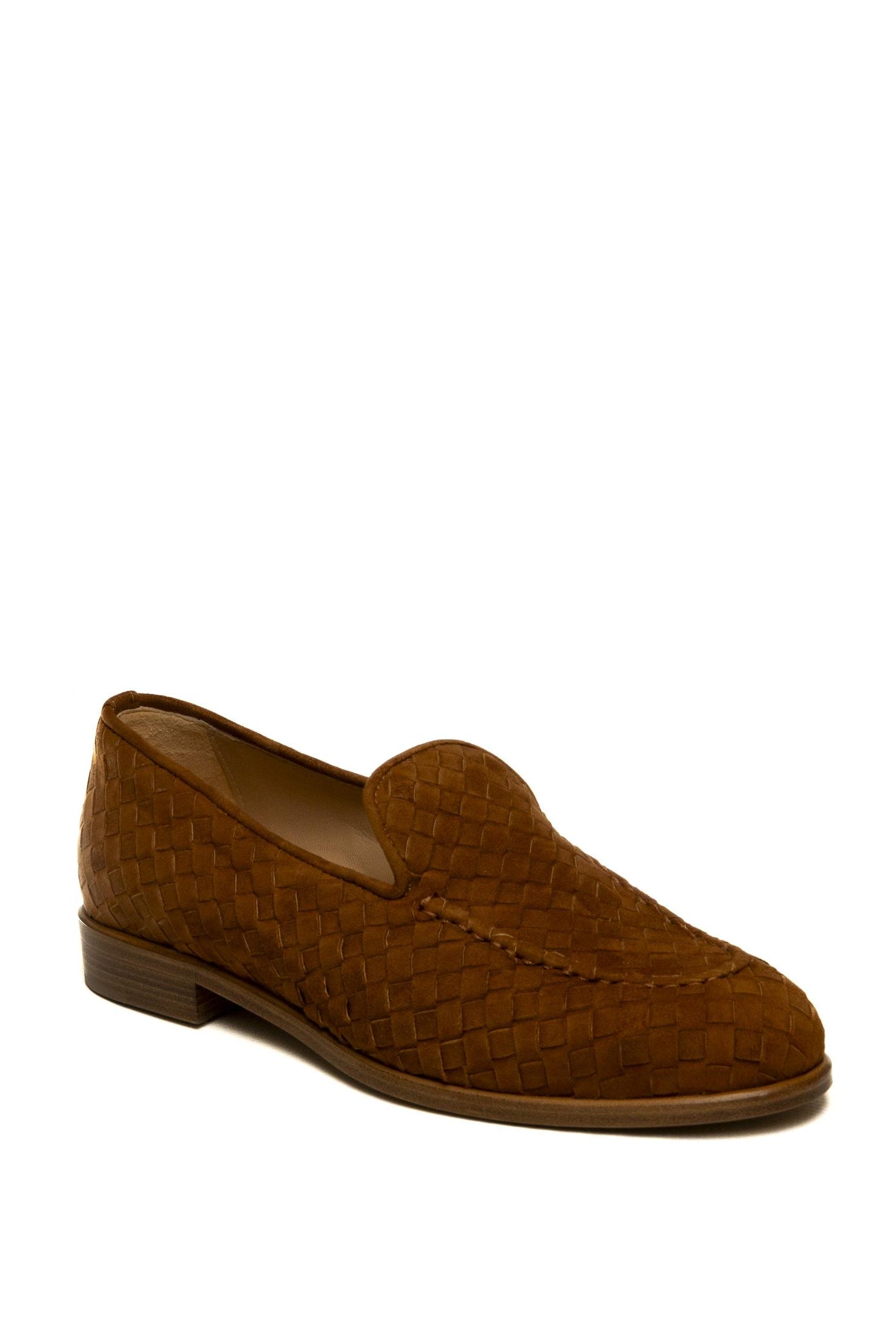 FRANCO RUSSO Mocassino camoscio intrecciato brandy 9907 CAM-BRANDY
