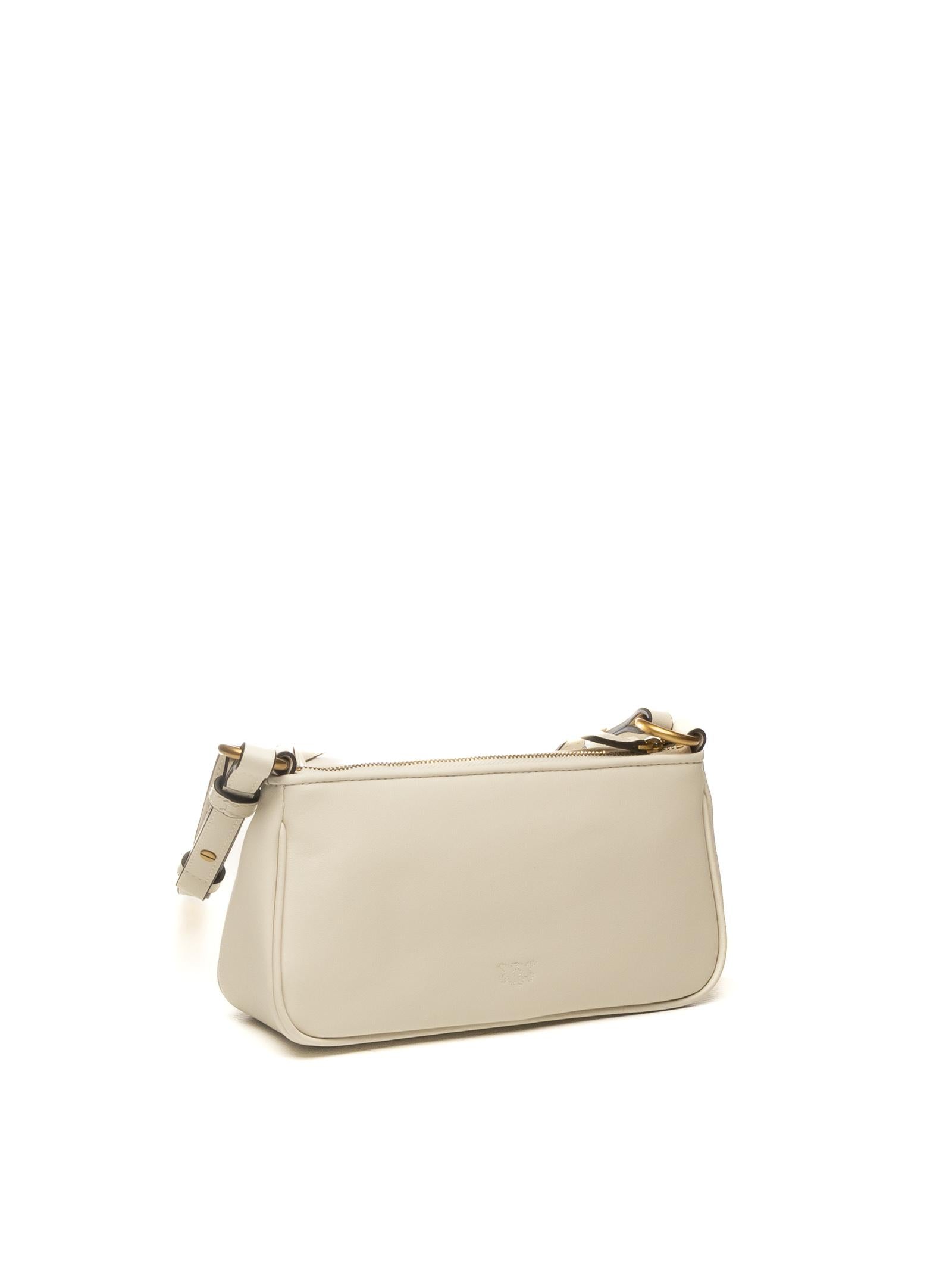 PINKO borsa a spalla half moon bianco/oro 105069-A0QO HALF MOON-Z14Q