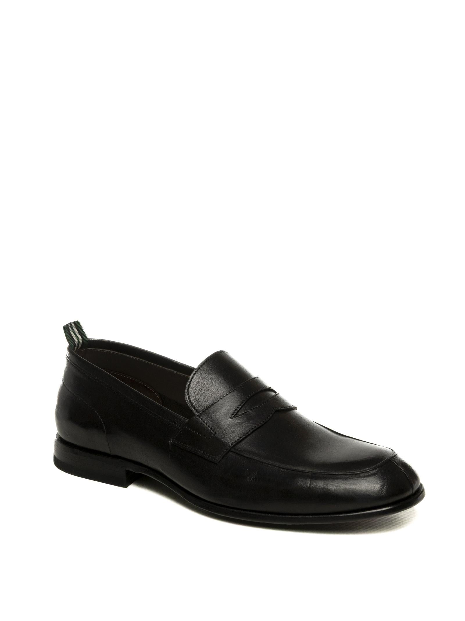 GREEN GEORGE Mocassino pelle nero 1075 RUSTIC-NERO