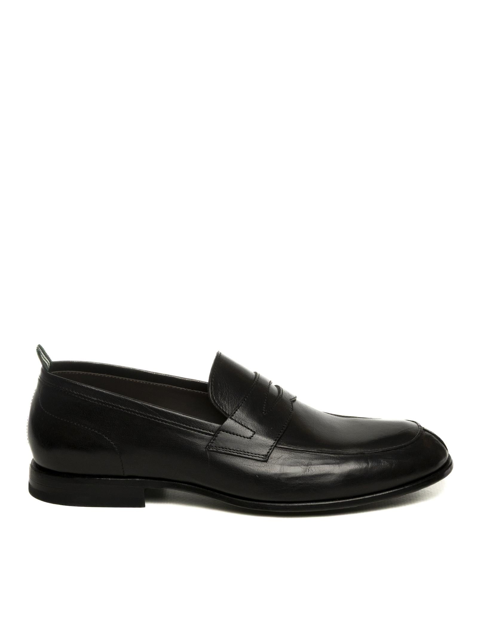 GREEN GEORGE Mocassino pelle nero 1075 RUSTIC-NERO