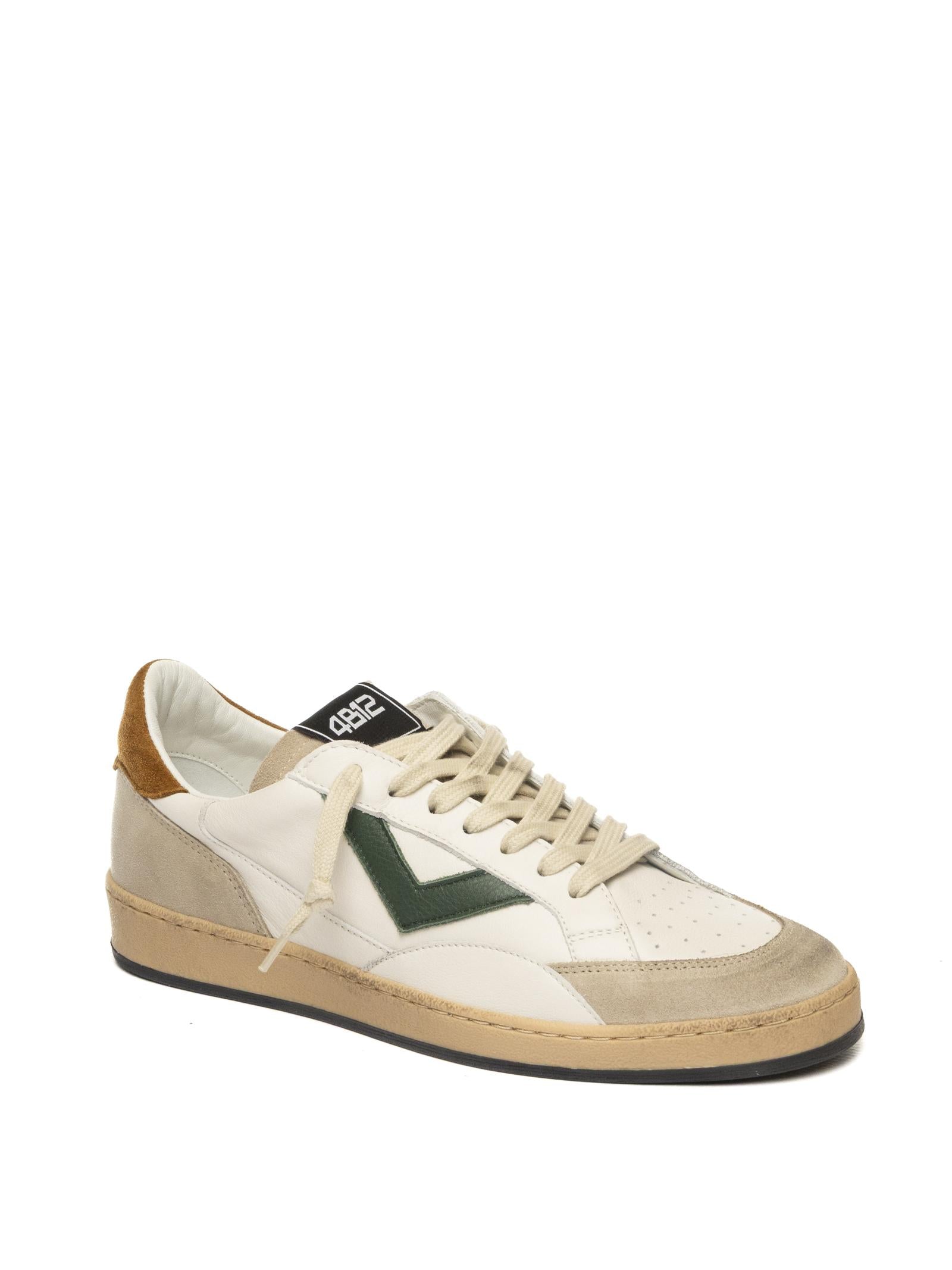 4B12 Sneaker play new bianco/verde PLAYNEW U PELLE/CAM-124