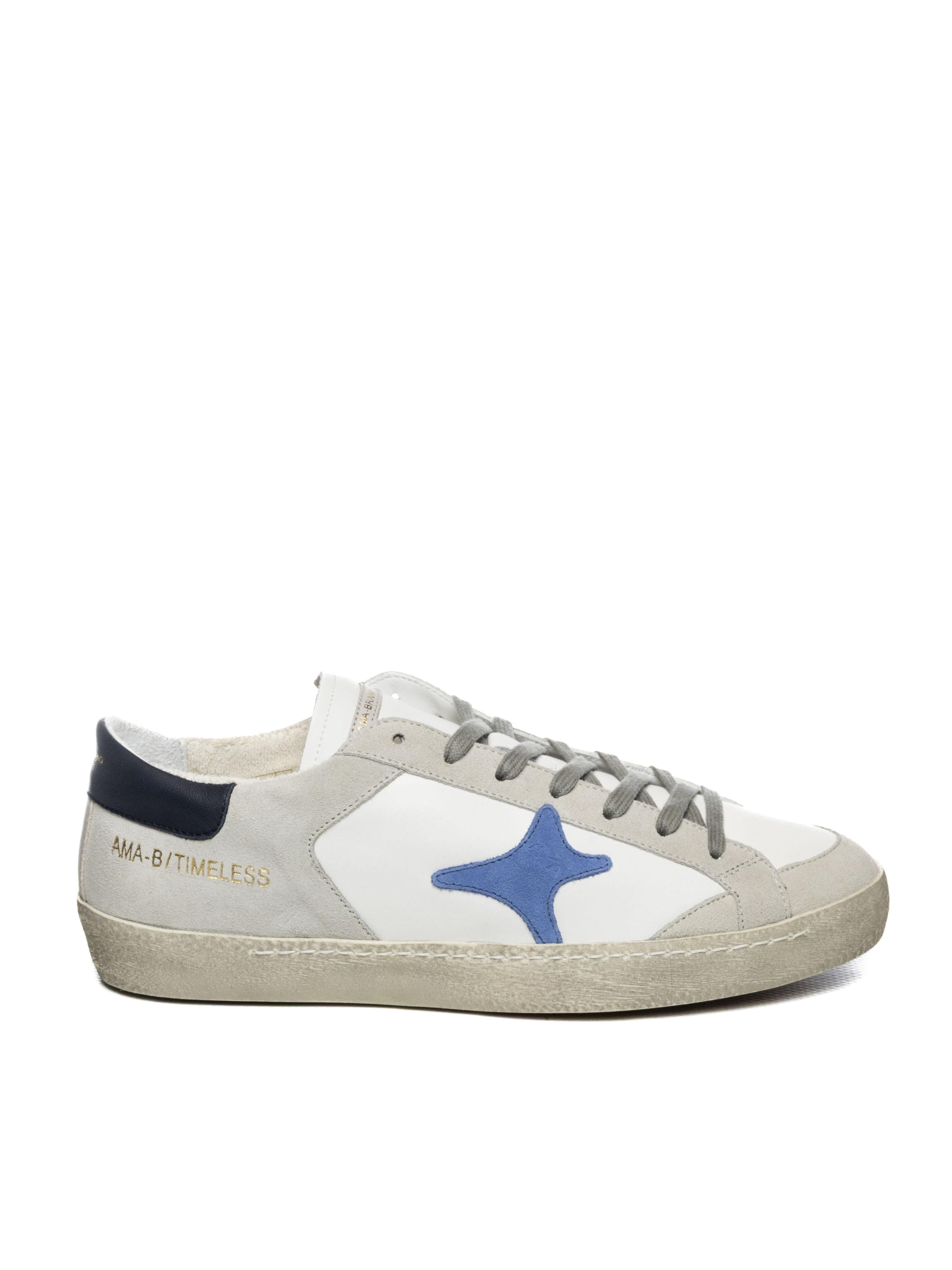 AMA BRAND DELUXE Sneaker time bianco/blu TIME U 4614-BIA/BLU