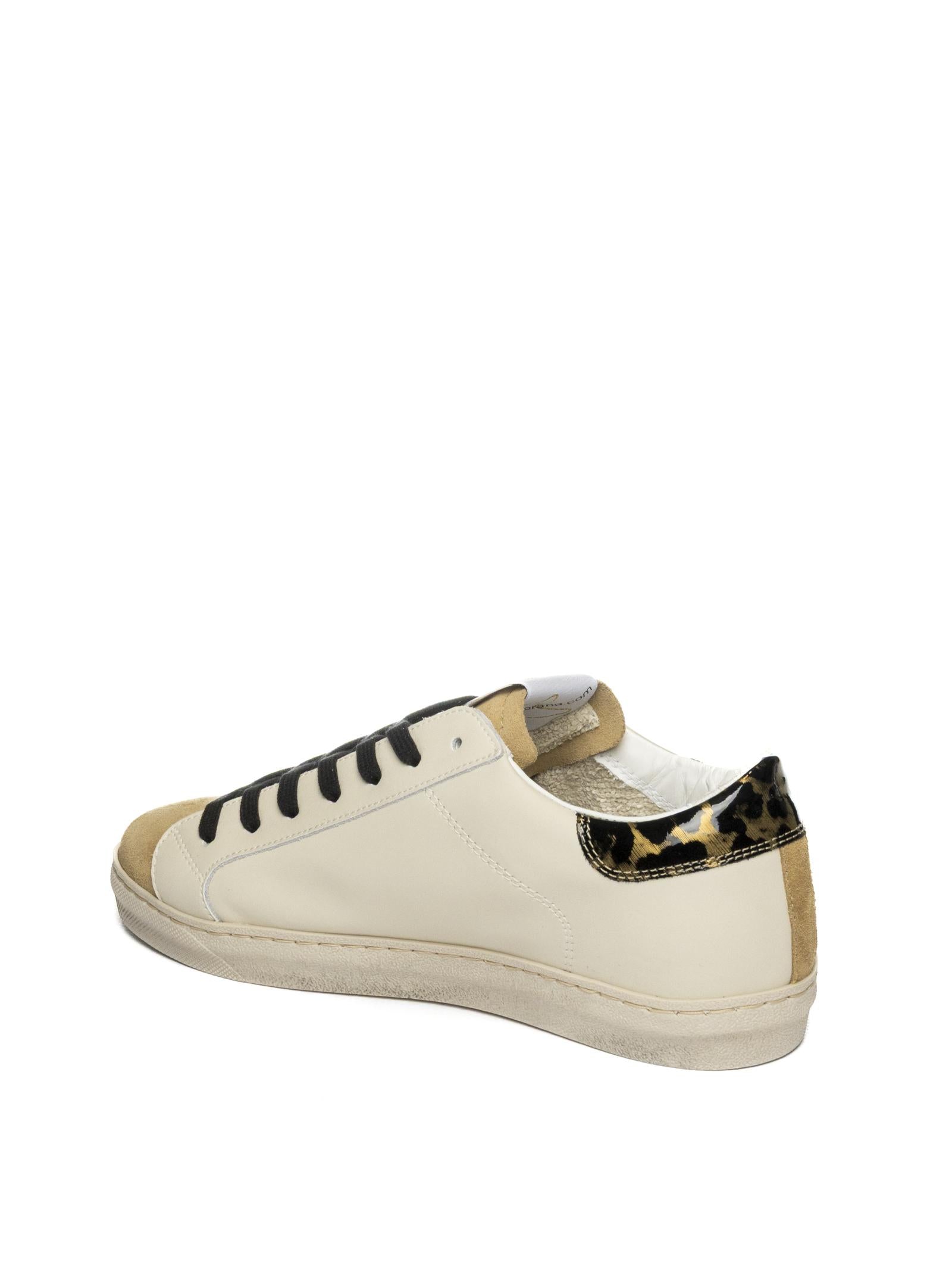 AMA BRAND DELUXE Sneaker pelle banco/beige SNK D 4300-BIA/LEOP