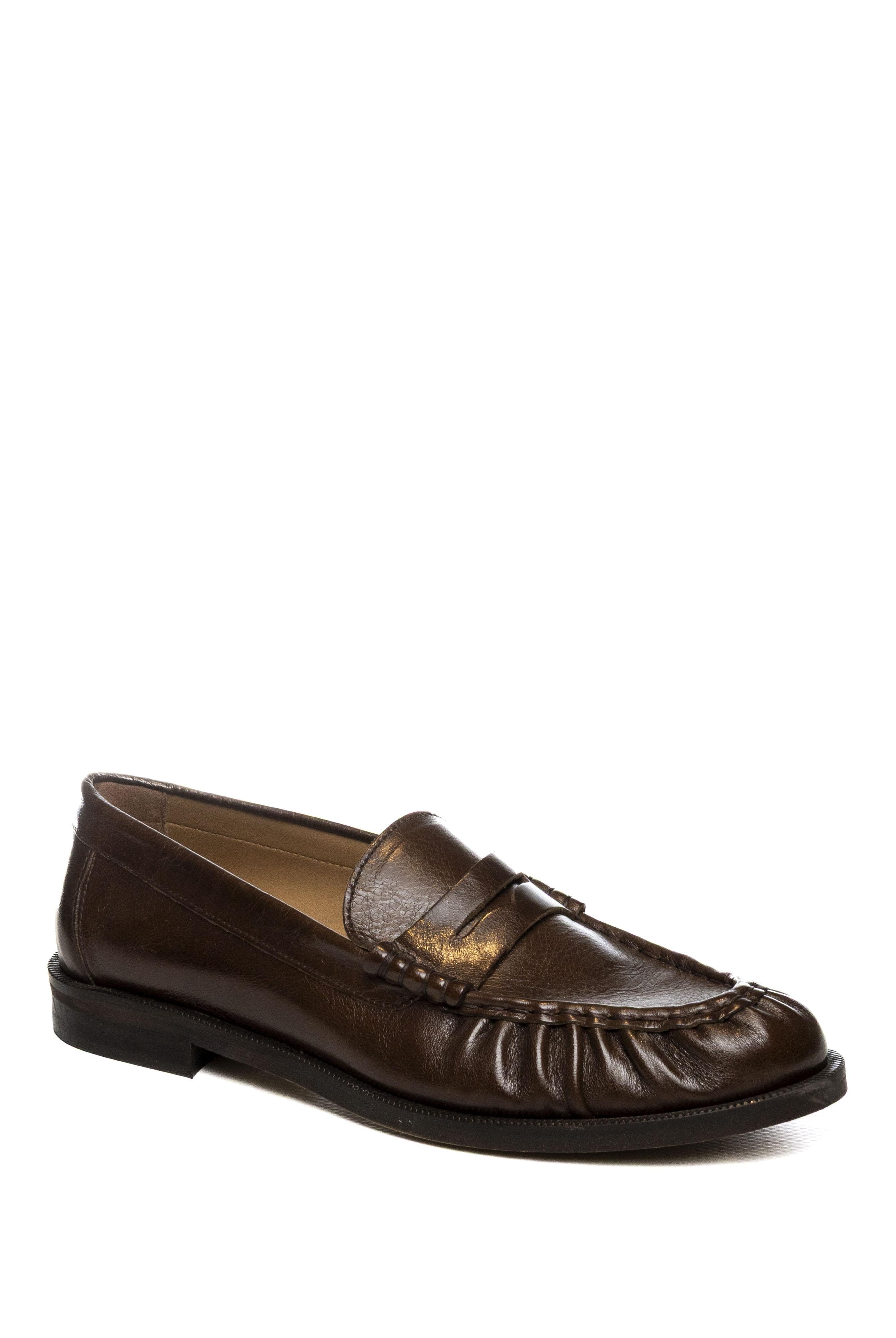 GISEL MOIRE mocassino pelle marrone MADD VIT-MARRONE