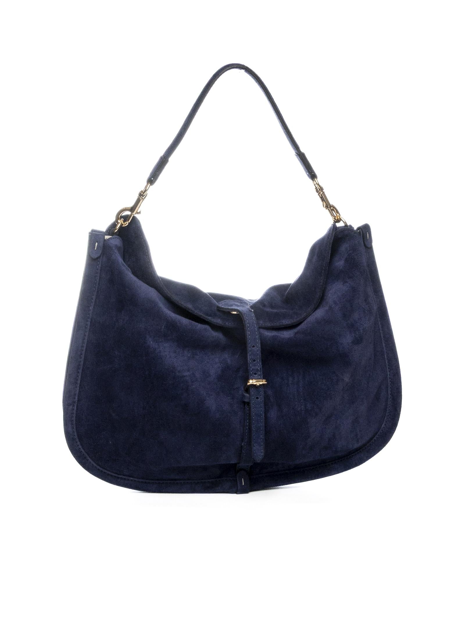 DI LORENZO borsa a spalla lucrezia blu LUCREZIA CAMOSCIO-BLU
