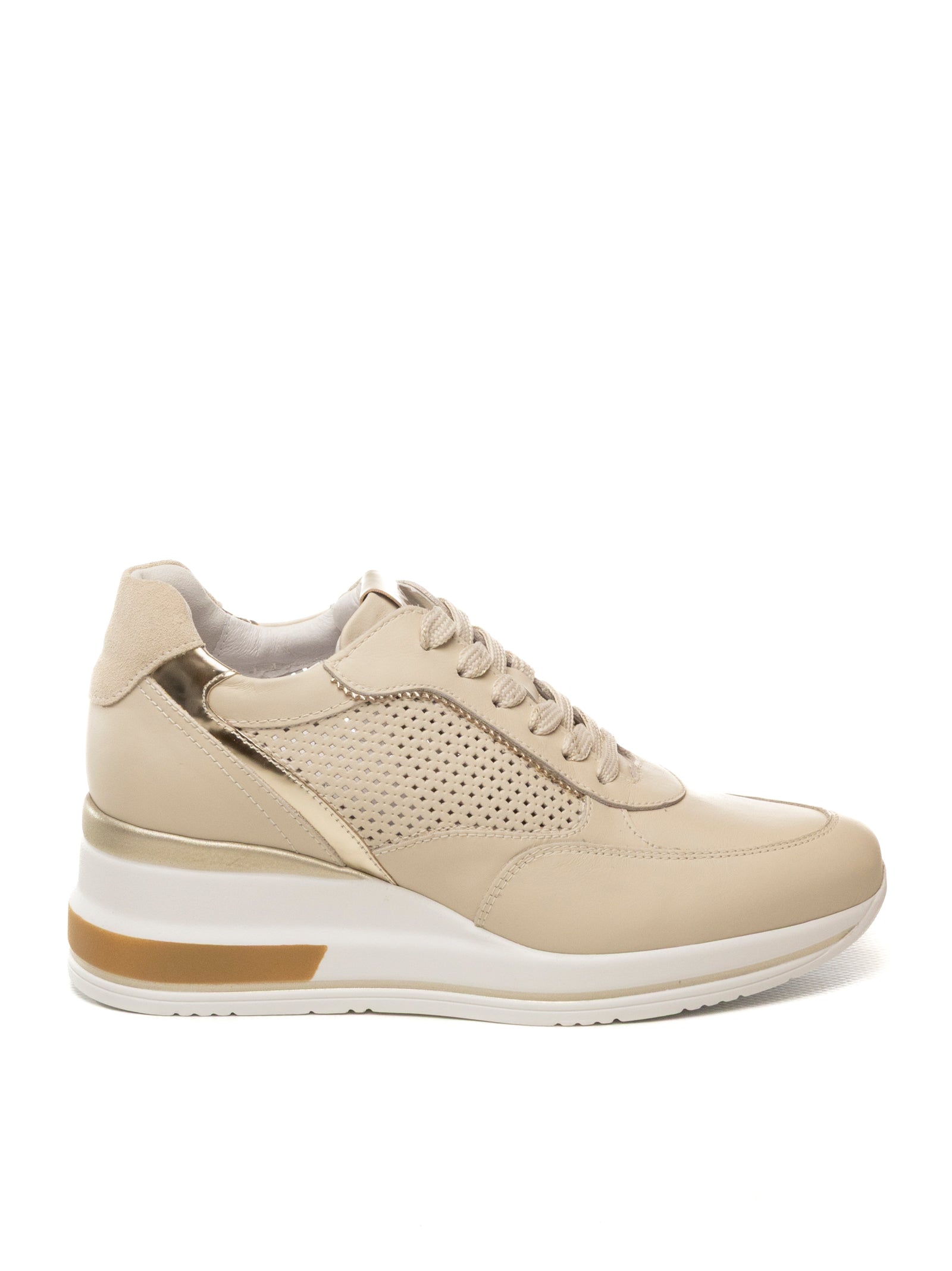 NERO GIARDINI Sneaker pelle beige E615234 VELVET-710 