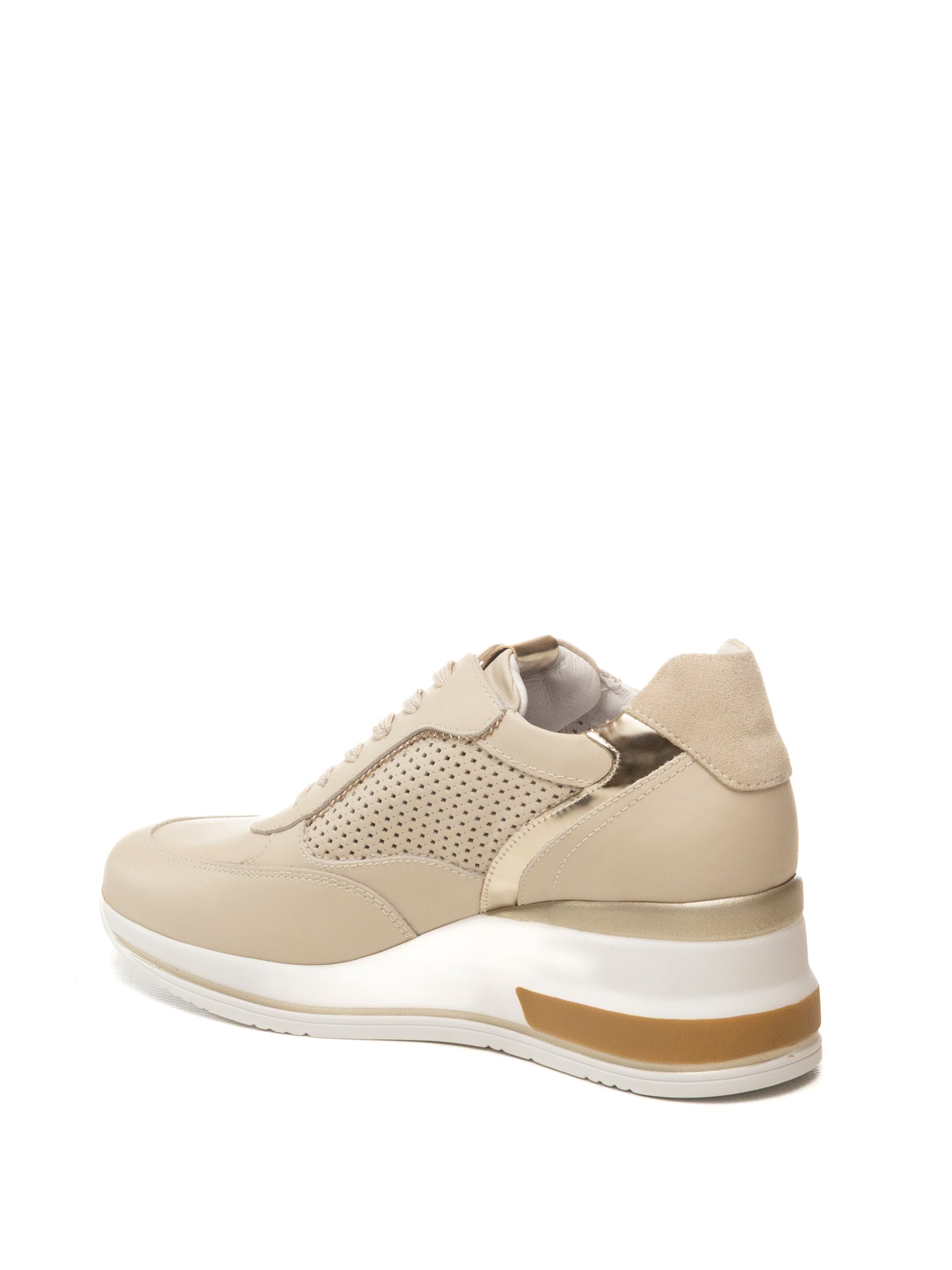 NERO GIARDINI Sneaker pelle beige E615234 VELVET-710 