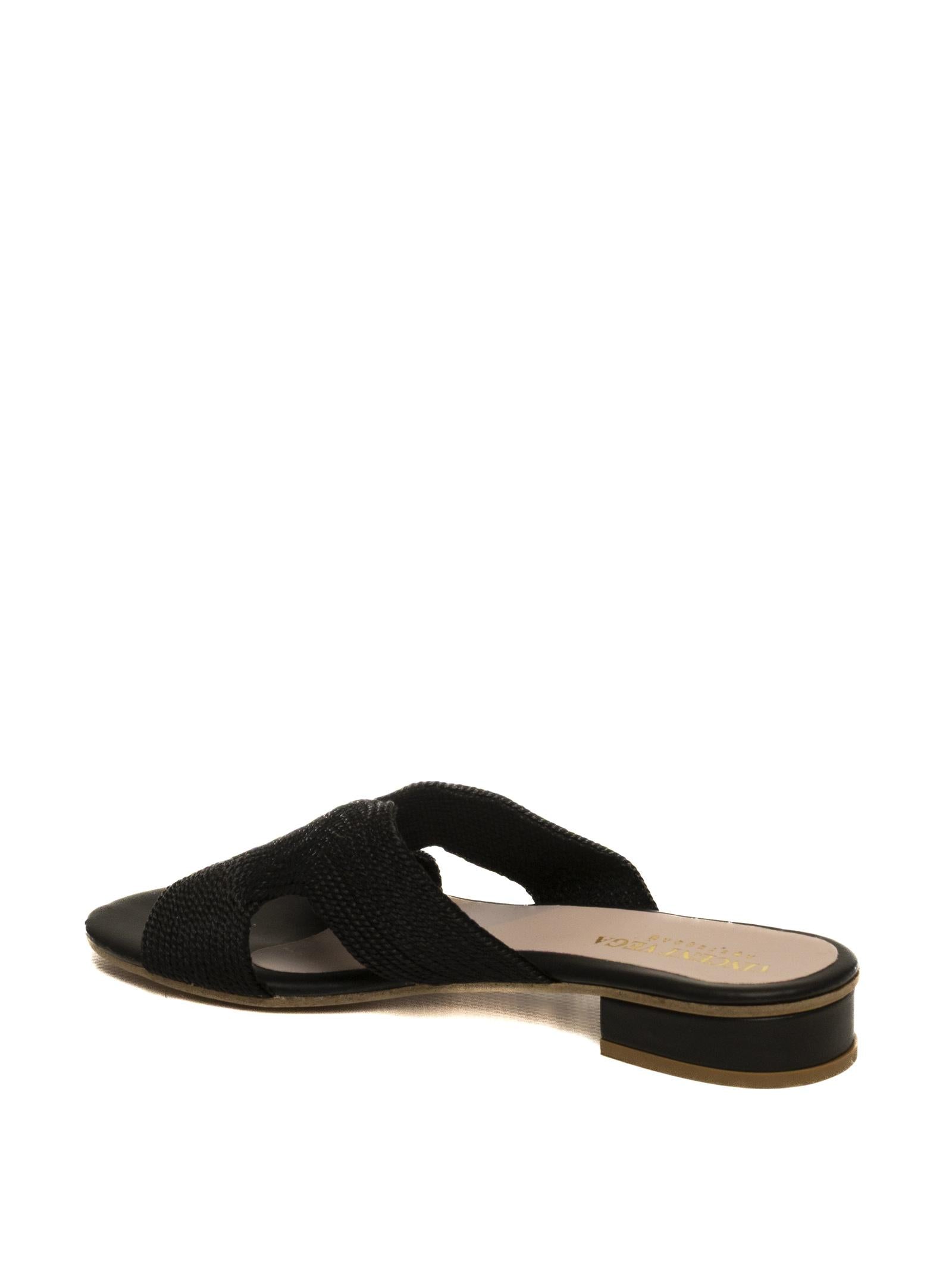 VINCENT VEGA Sandalo leyton raffia nero LEYTON PT20 RAFIA-NERO 