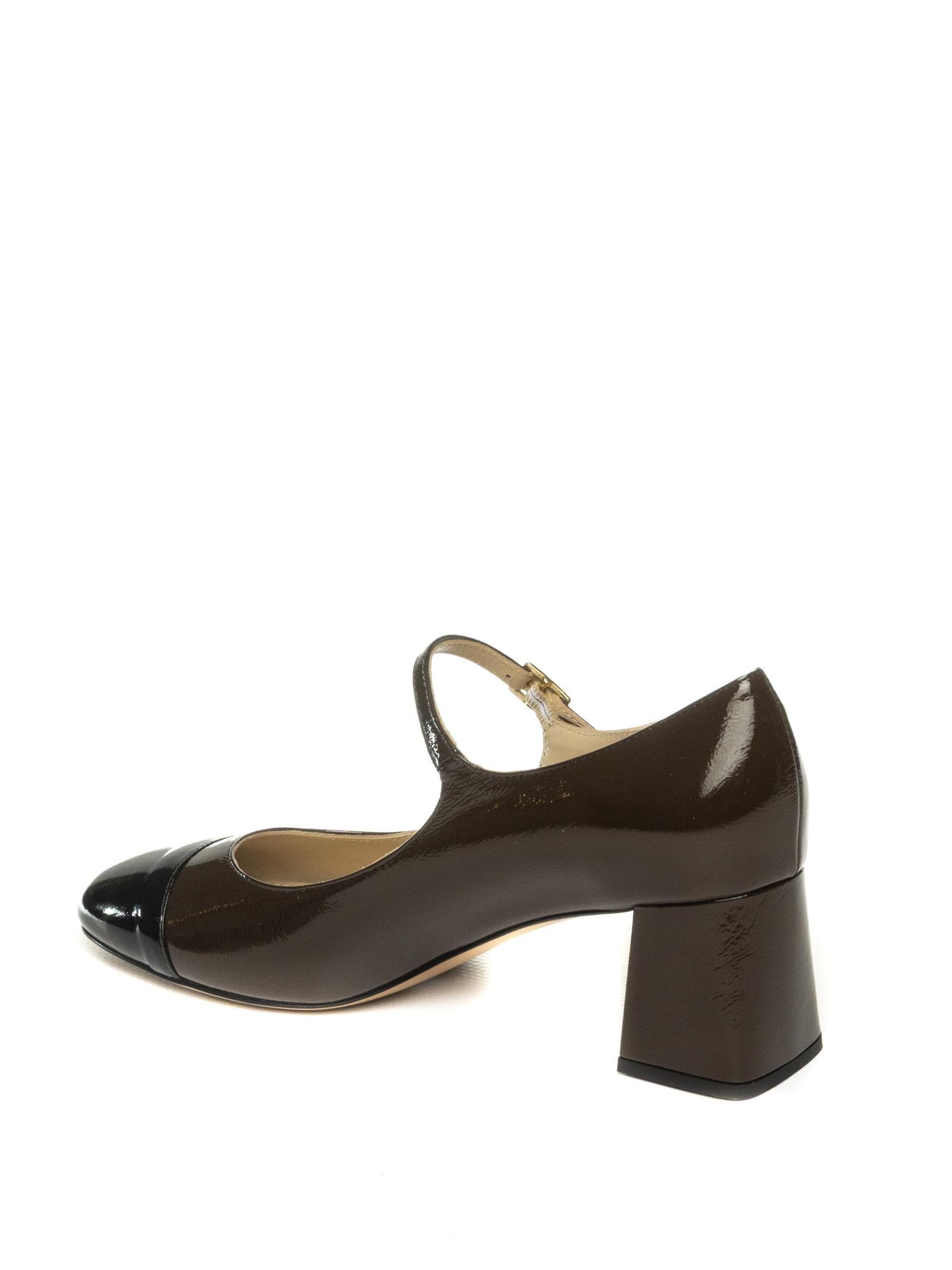 GIOIA DELL'ACQUA Dècolleté mary jane naplak moro/nero I2749 NAPLAK-BROWN/BLK 