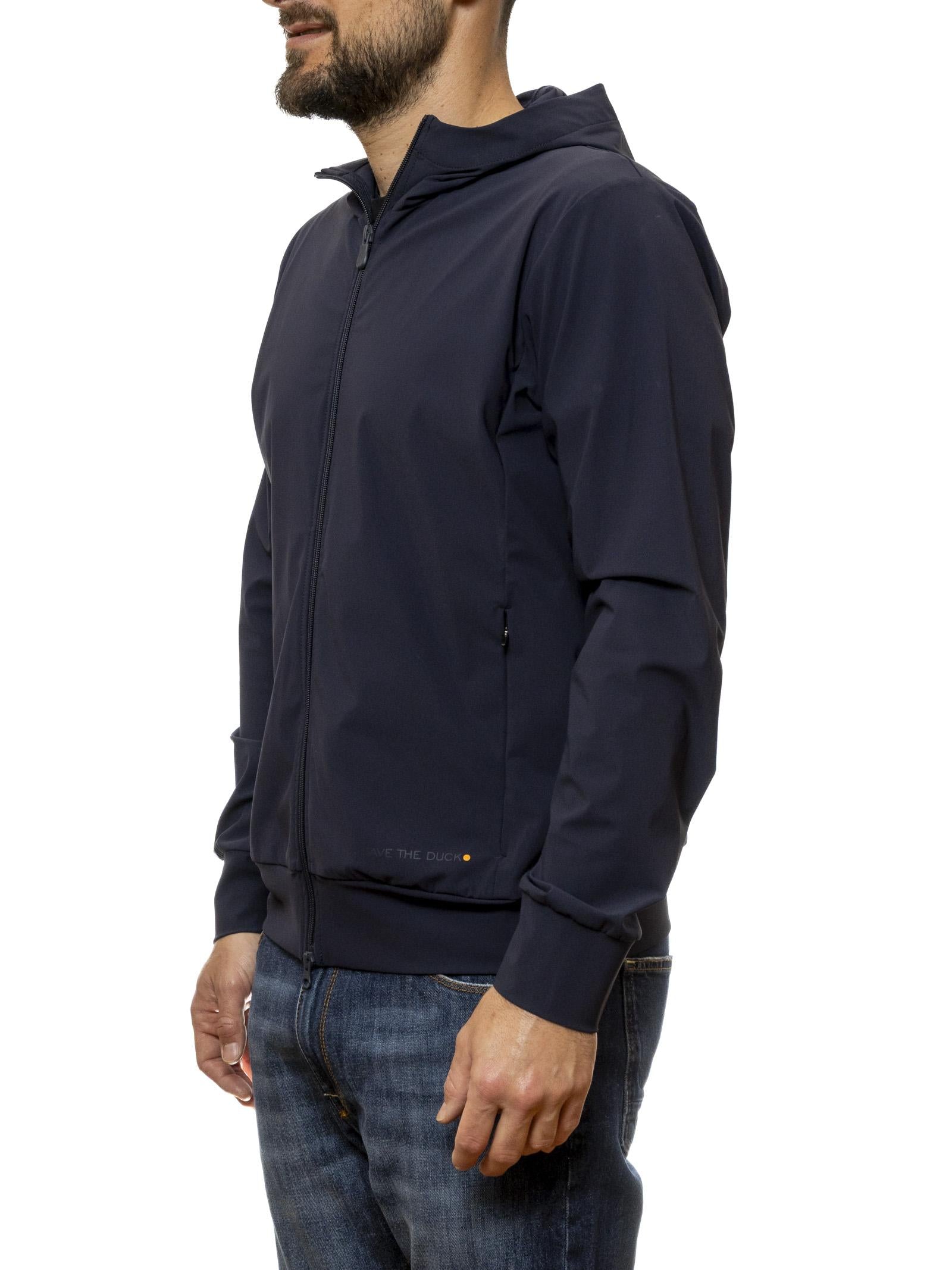 SAVE THE DUCK giubbino fyi hoodie blu DF1642M FYI HOODIE-90000 