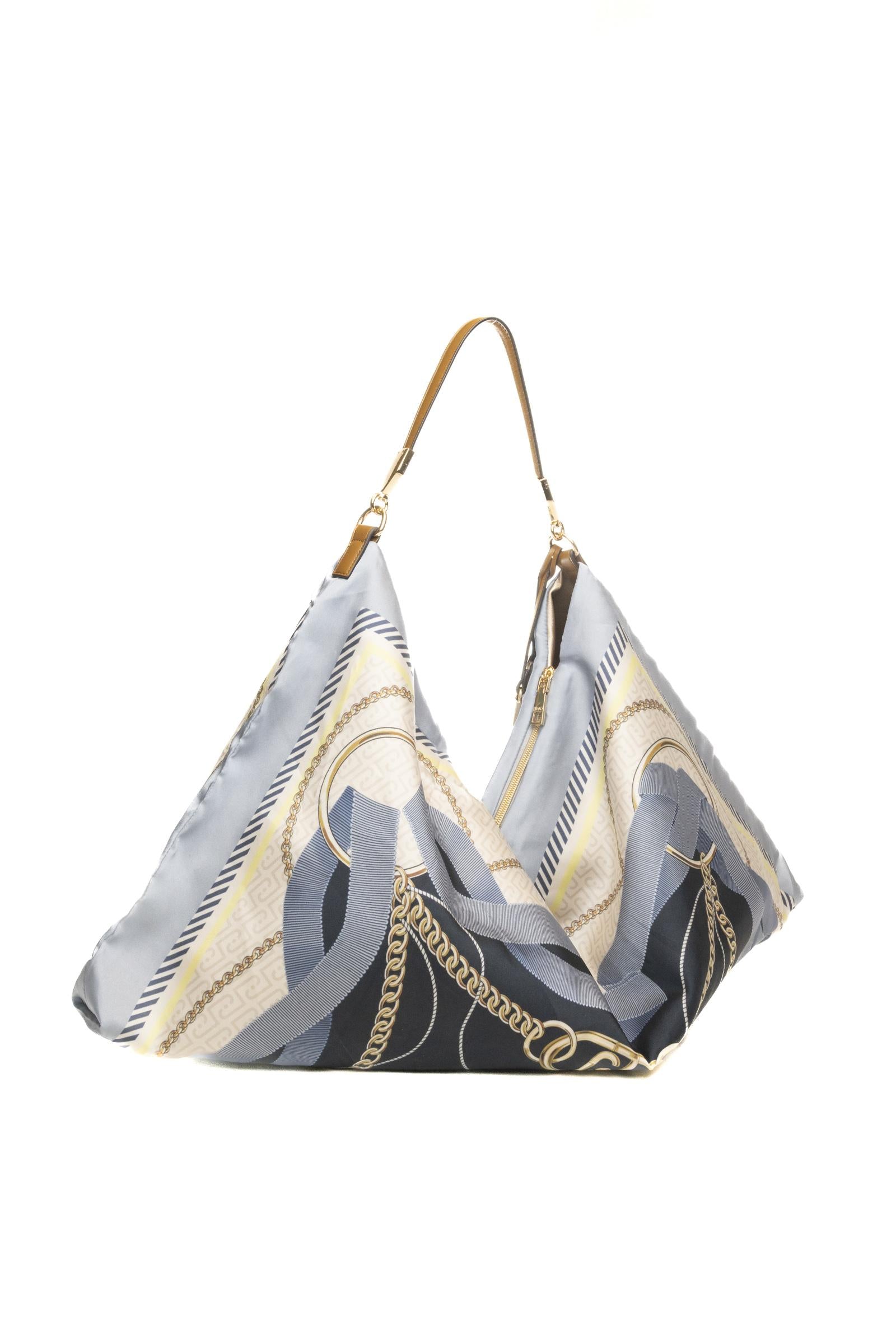LIU JO borsa a spalla foulard azzurra AA6194T2745 FOULARD-P9222 