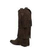 THE ICONA Stivale texano frangia camoscio moro TX85 CAM-T.MORO 