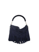 DI LORENZO borsa a spalla fiorellino blu FIORELLINO CAMOSCIO-BLU 
