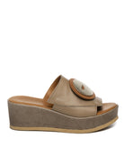 VINCENT VEGA Sandalo zeppa pelle taupe ARTYS ZP5 VIT-TAUPE 
